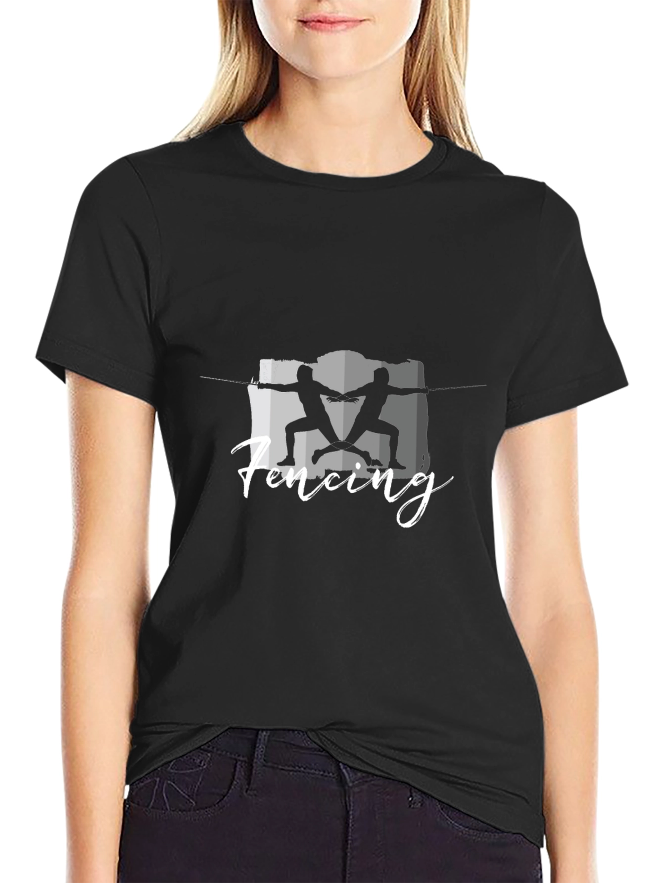 Fencing Graphic Tee - Black Short Sleeve Shirt