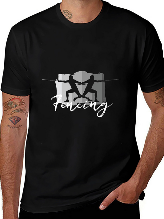 Fencing Graphic Tee - Black Short Sleeve Shirt