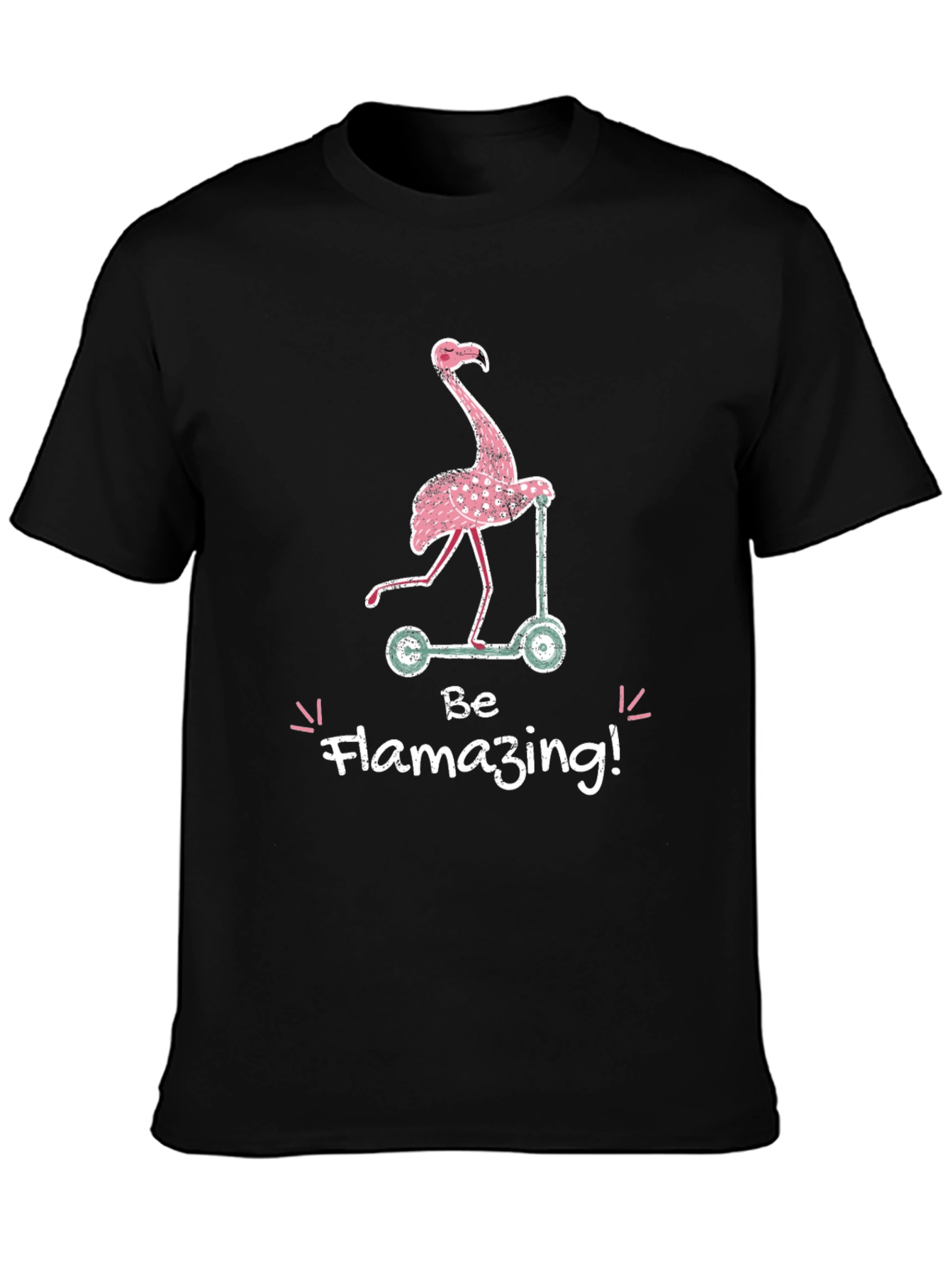 Flamazing Flamingo Scooter Graphic T-Shirt