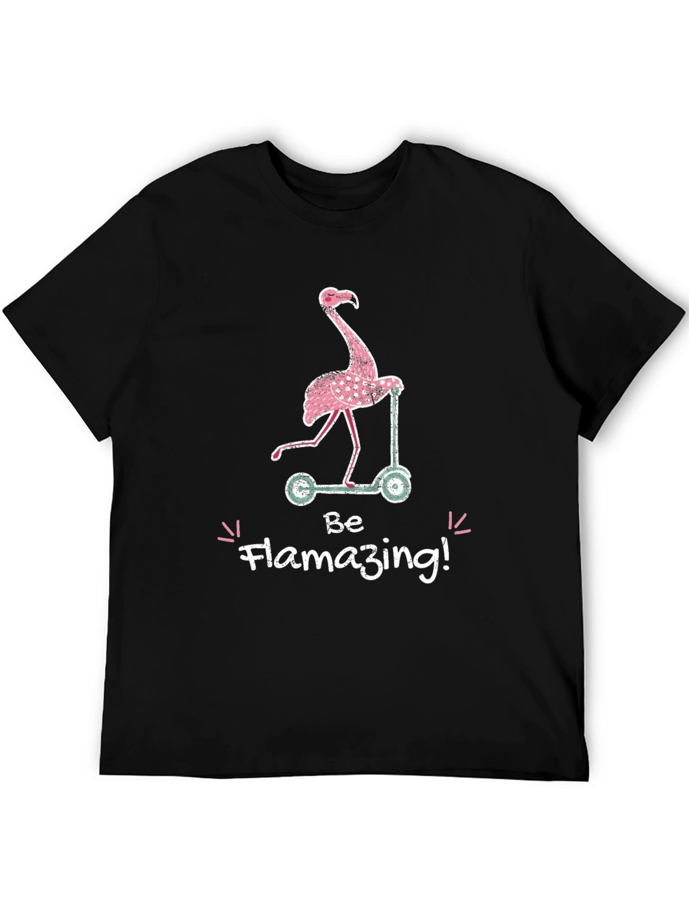 Flamazing Flamingo Scooter Graphic T-Shirt