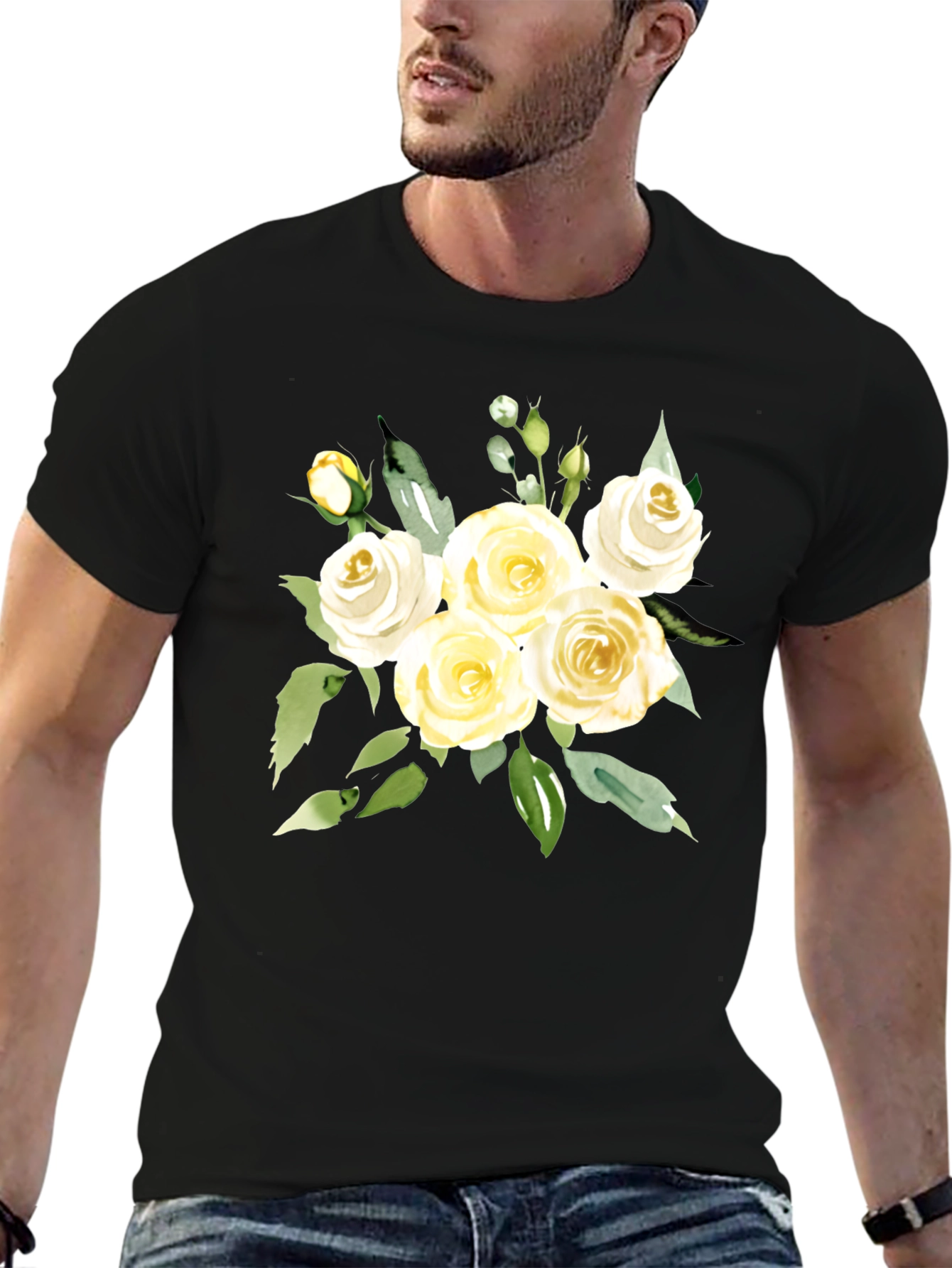 Floral T-Shirt - Elegant Rose Bouquet Tee