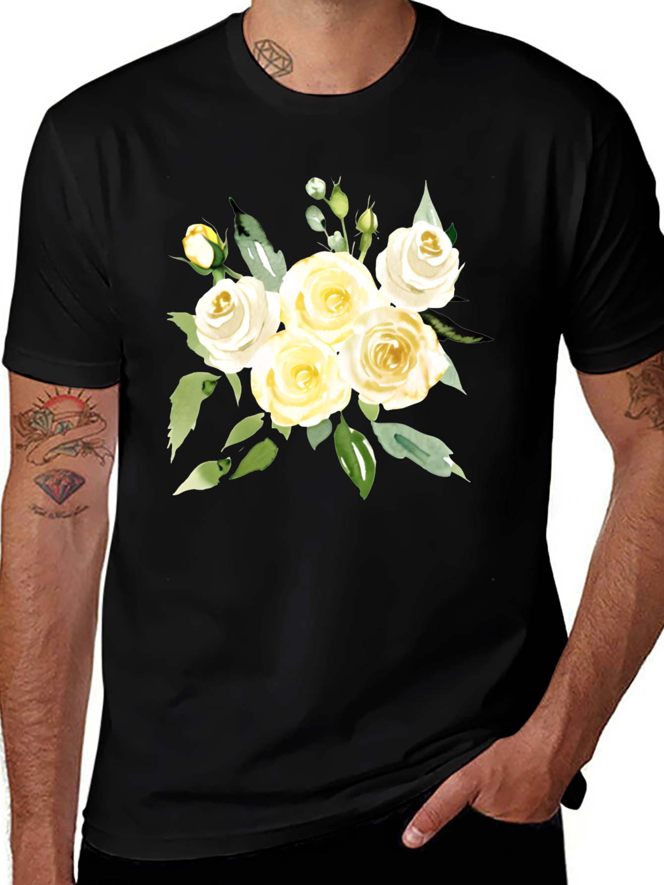 Floral T-Shirt - Elegant Rose Bouquet Tee