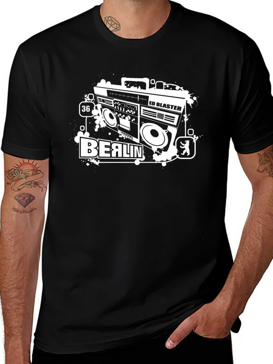 Retro Berlin Ed Blaster Graphic Tee - Black
