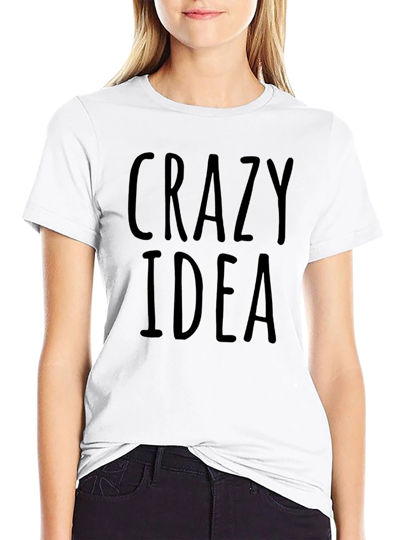 Crazy Idea Graphic Tee - Mens Black Cotton T-Shirt