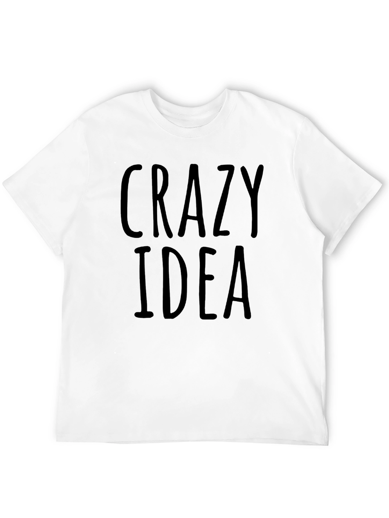 Crazy Idea Graphic Tee - Mens Black Cotton T-Shirt
