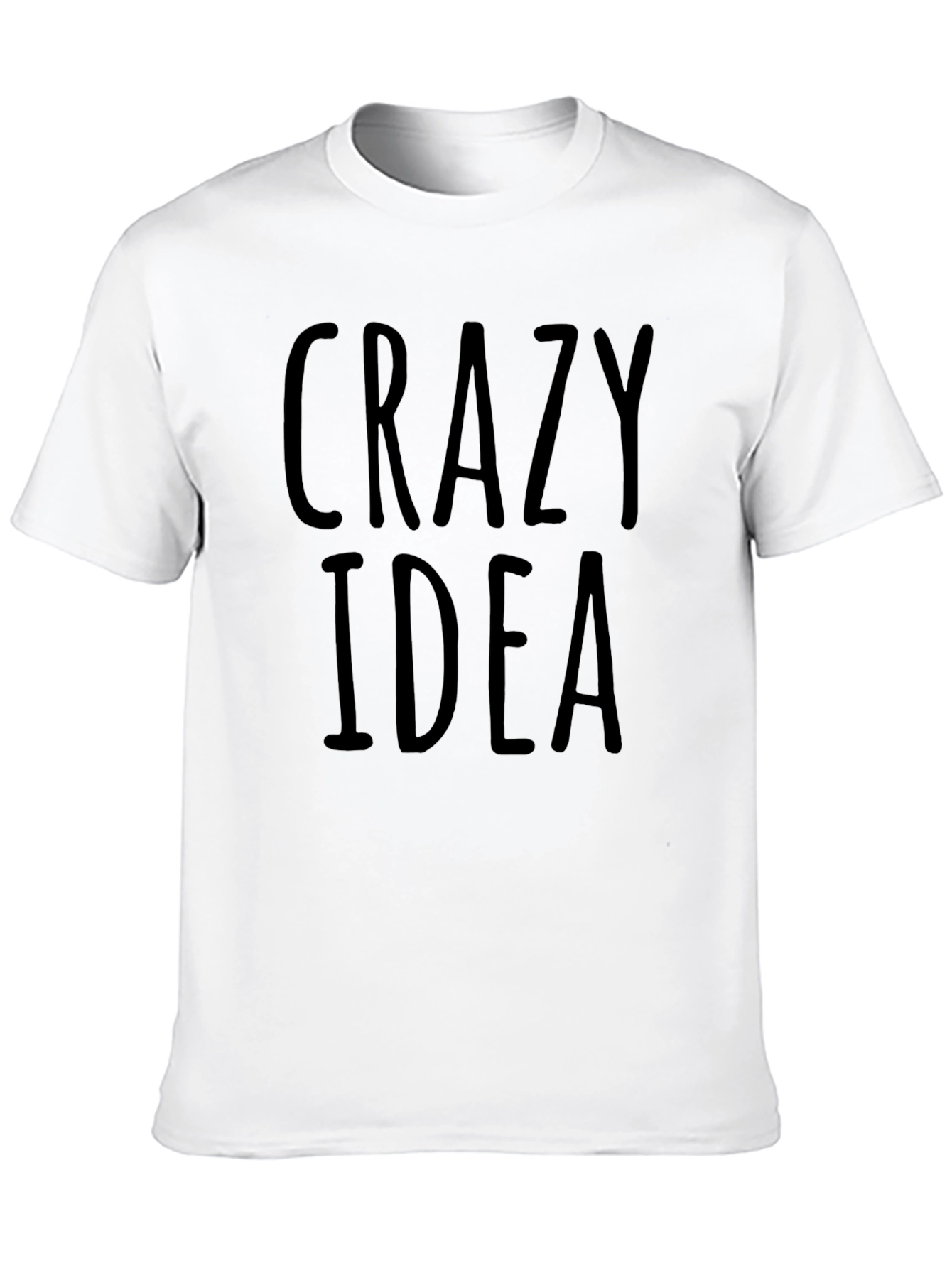 Crazy Idea Graphic Tee - Mens Black Cotton T-Shirt