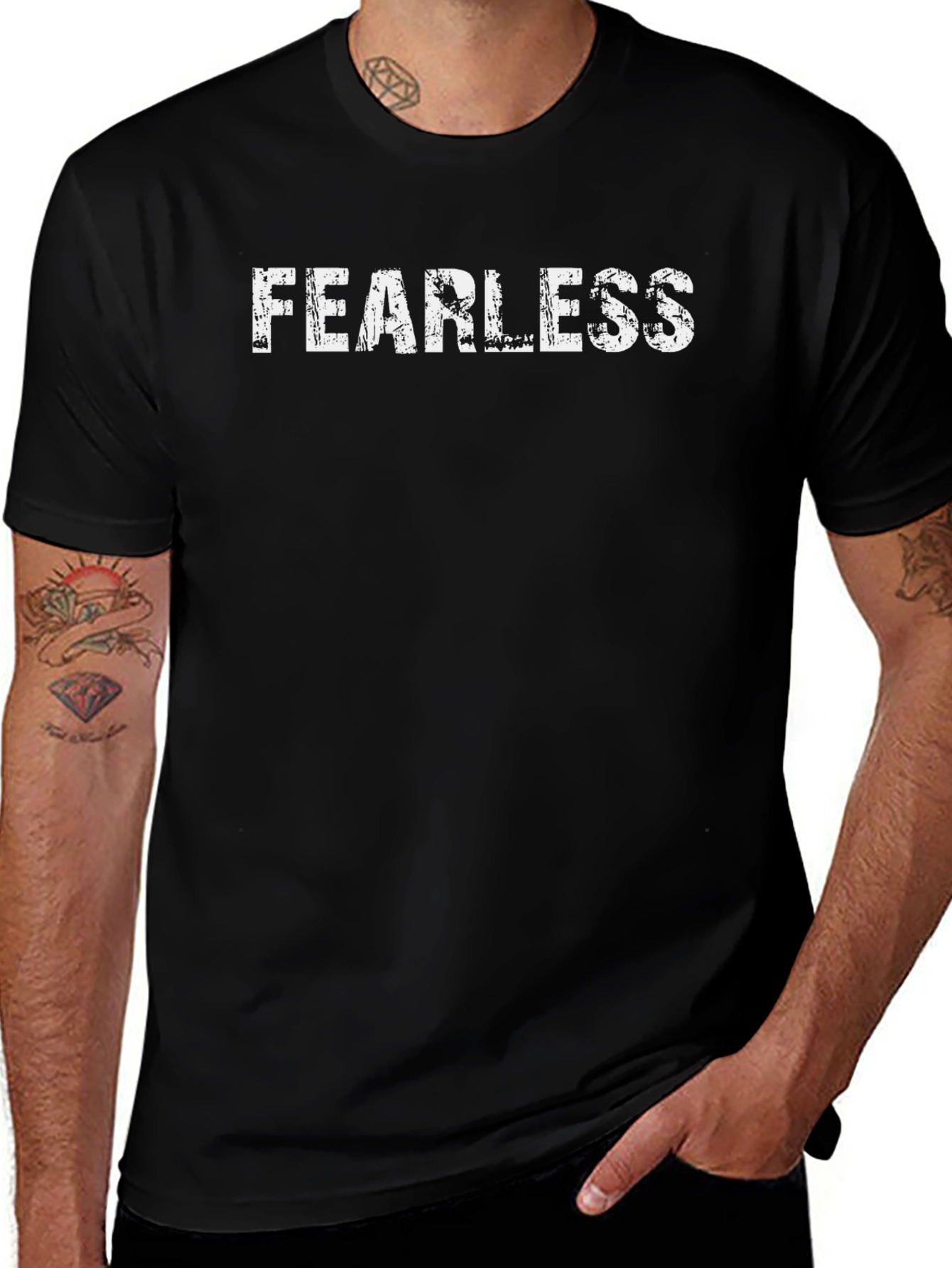 Fearless Graphic Tee - Distressed Print