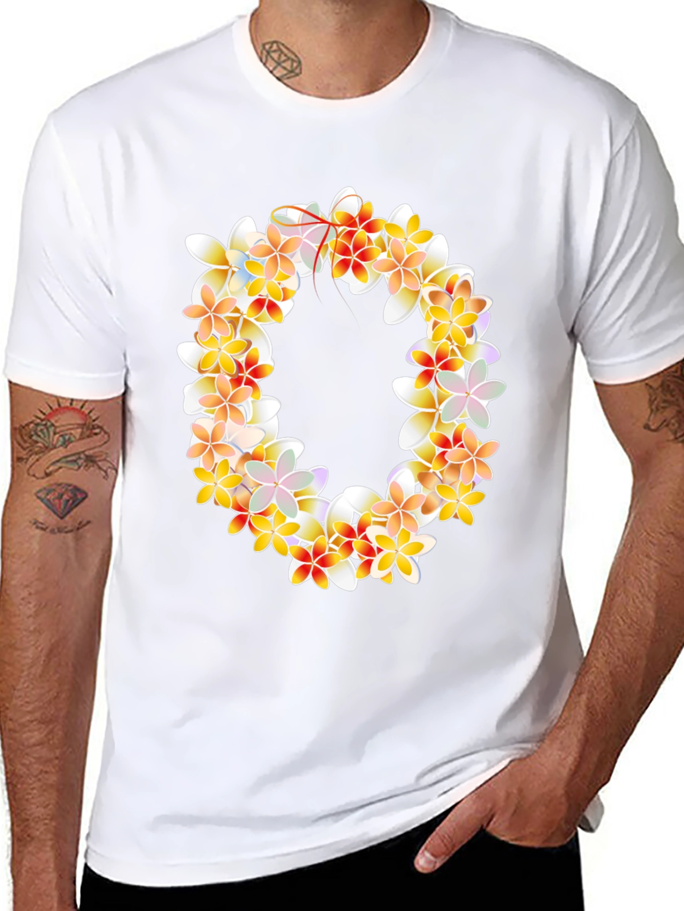 Floral Wreath Graphic Tee - Black T-Shirt