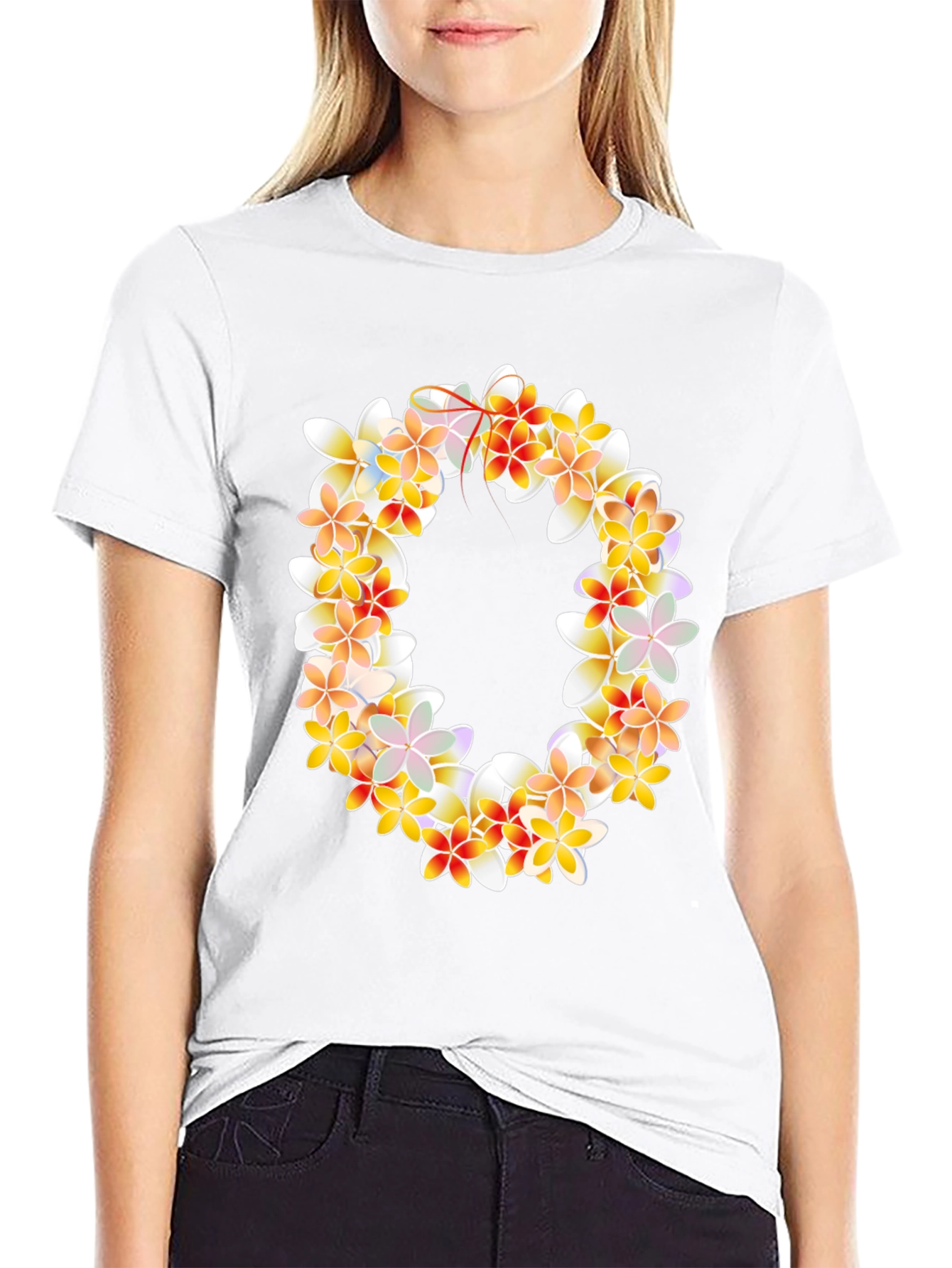 Floral Wreath Graphic Tee - Black T-Shirt