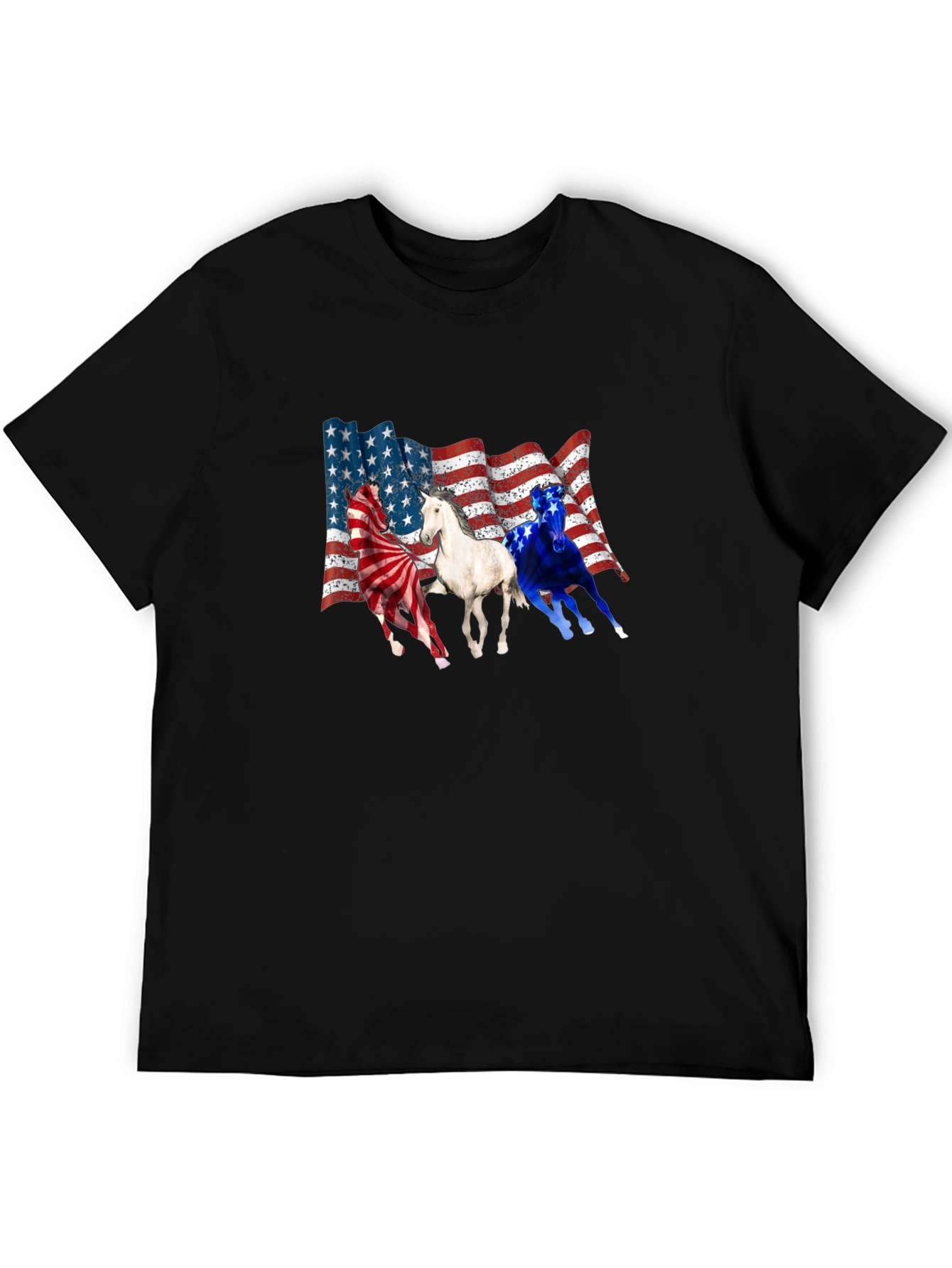 Patriotic Horses USA Flag T-Shirt