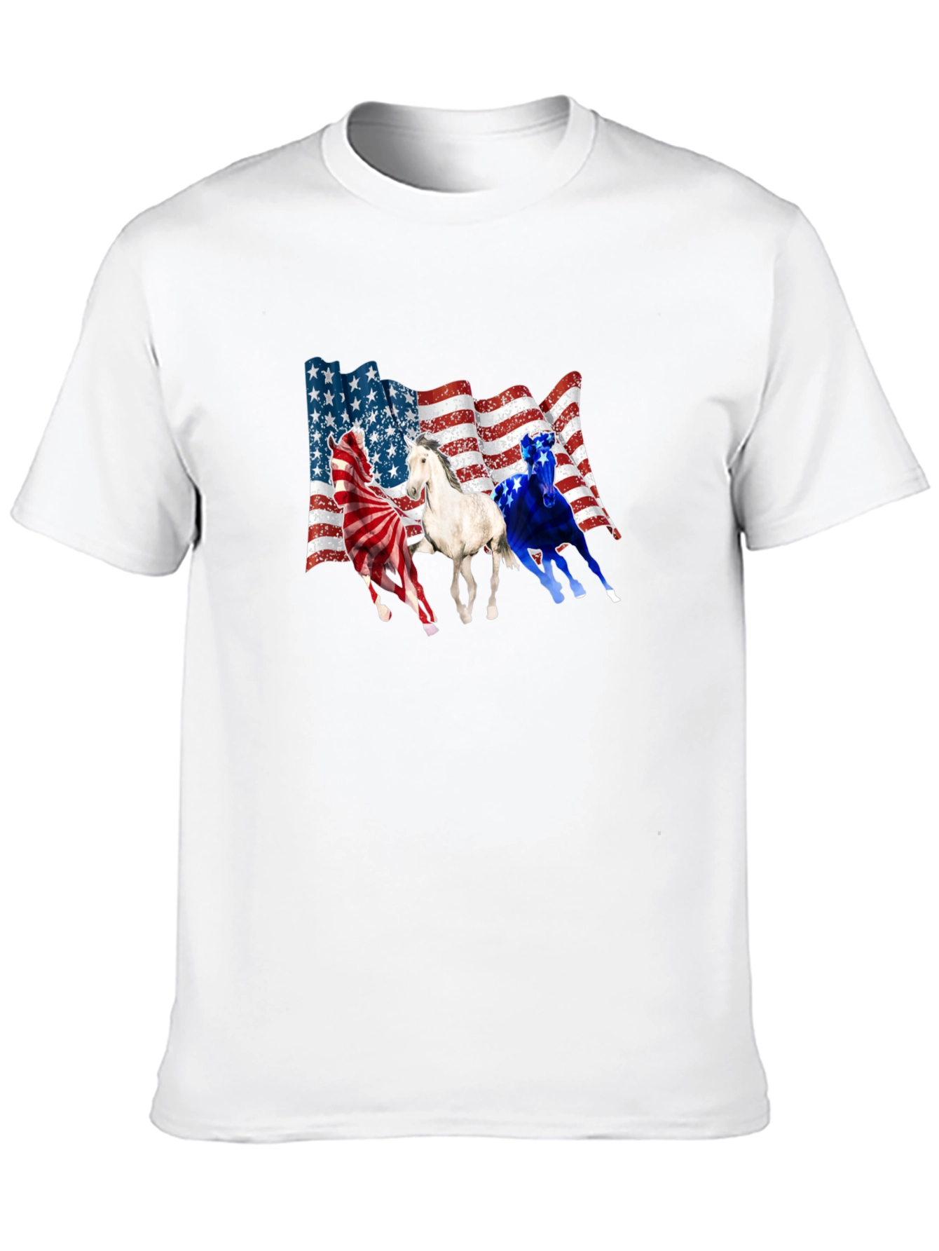 Patriotic Horses USA Flag T-Shirt