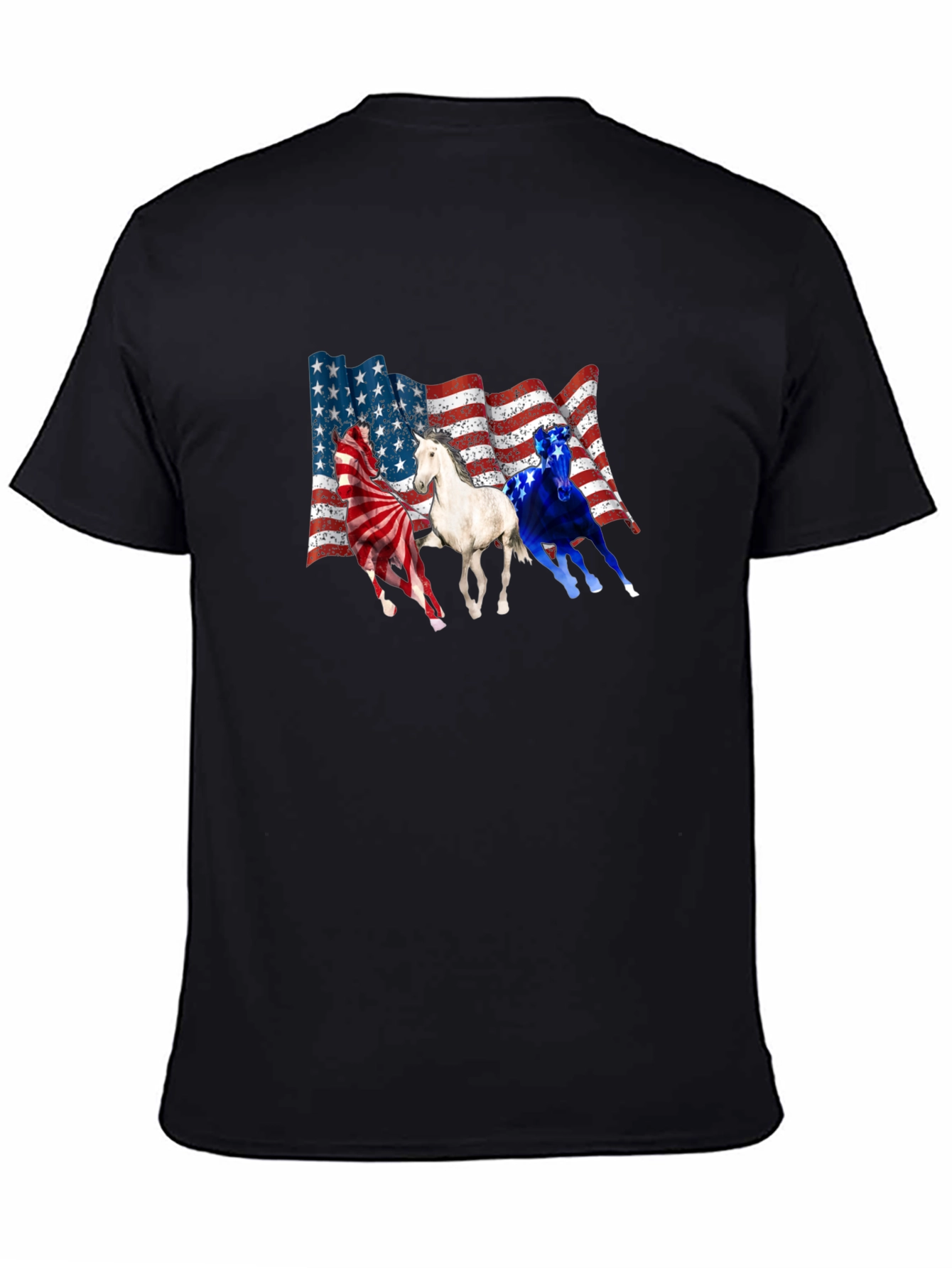 Patriotic Horses USA Flag T-Shirt