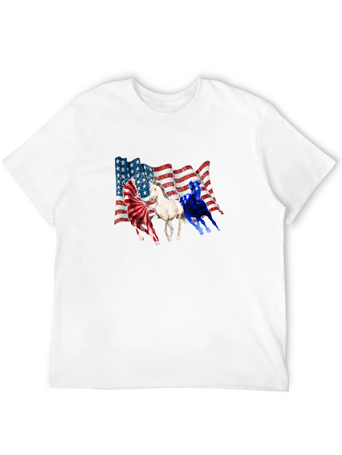 Patriotic Horses USA Flag T-Shirt