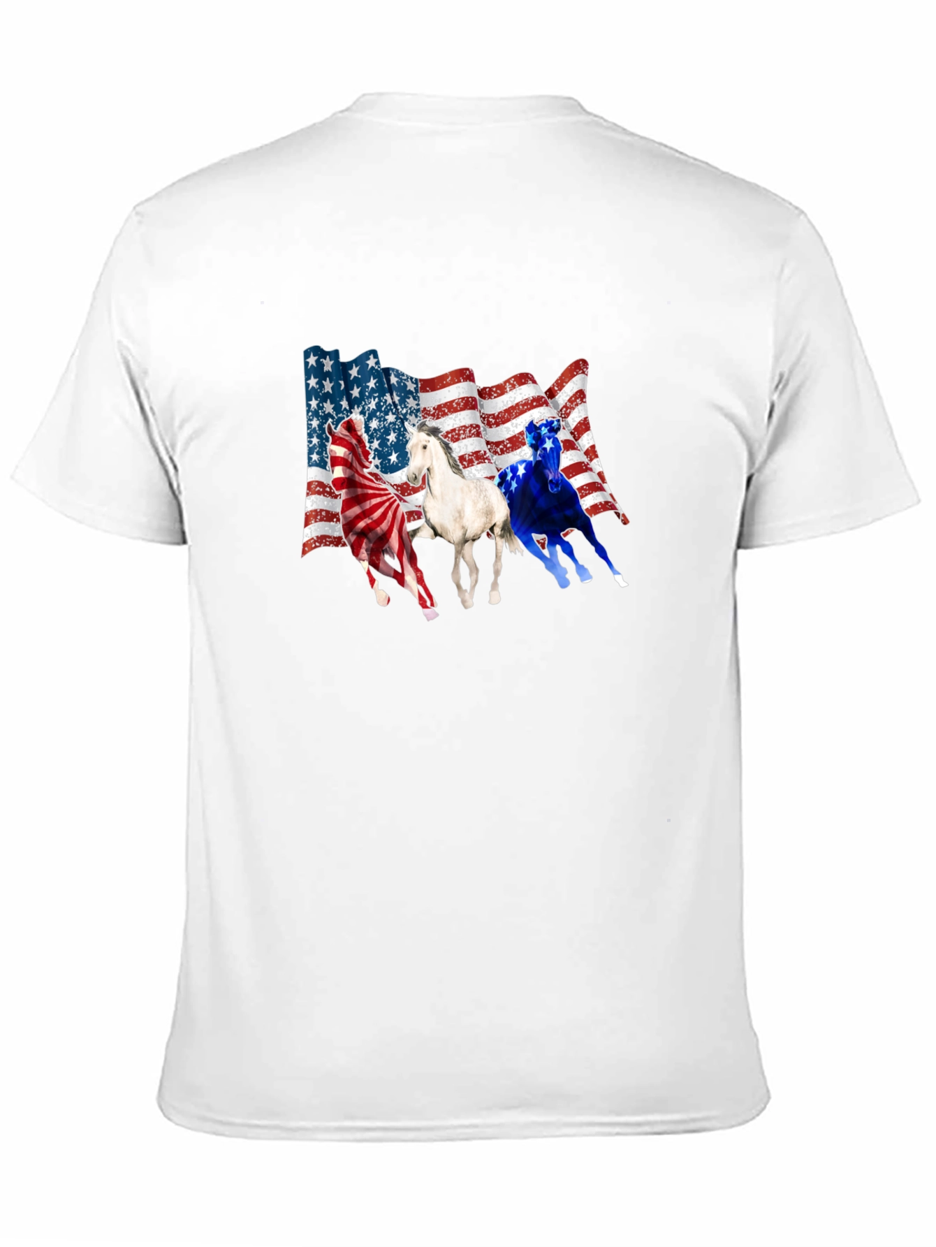 Patriotic Horses USA Flag T-Shirt