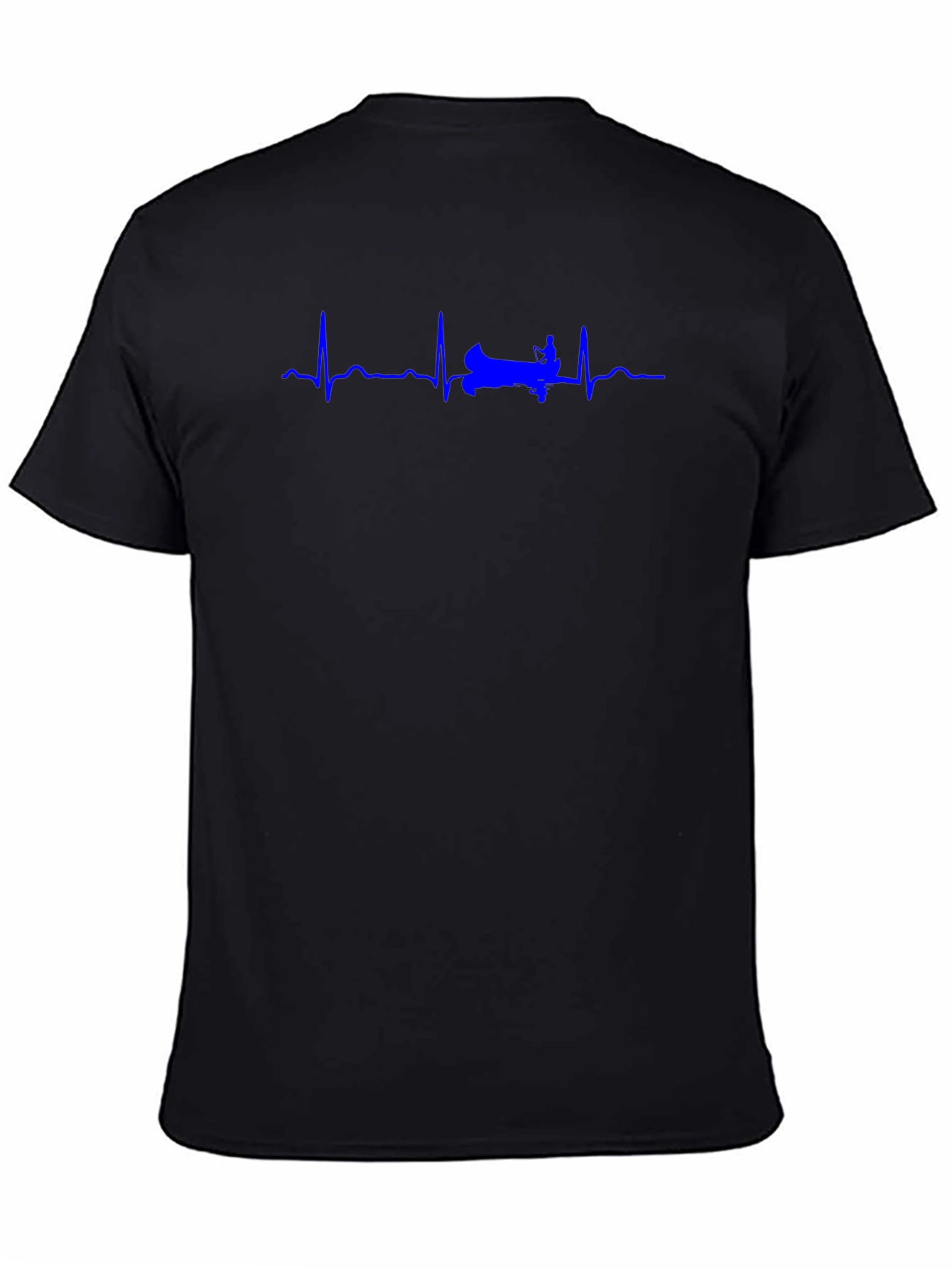 Rowing Heartbeat T-Shirt - Black Cotton Tee