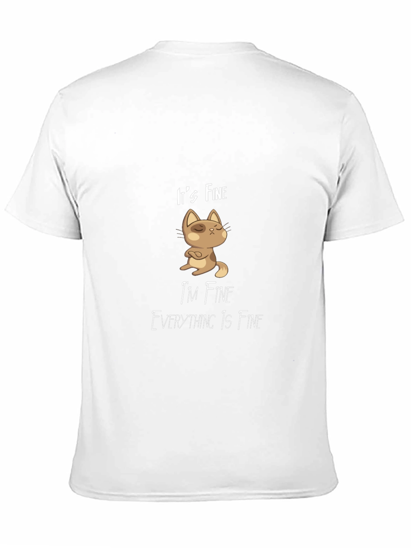 Its Fine Cat Graphic T-Shirt - Black Casual Tee