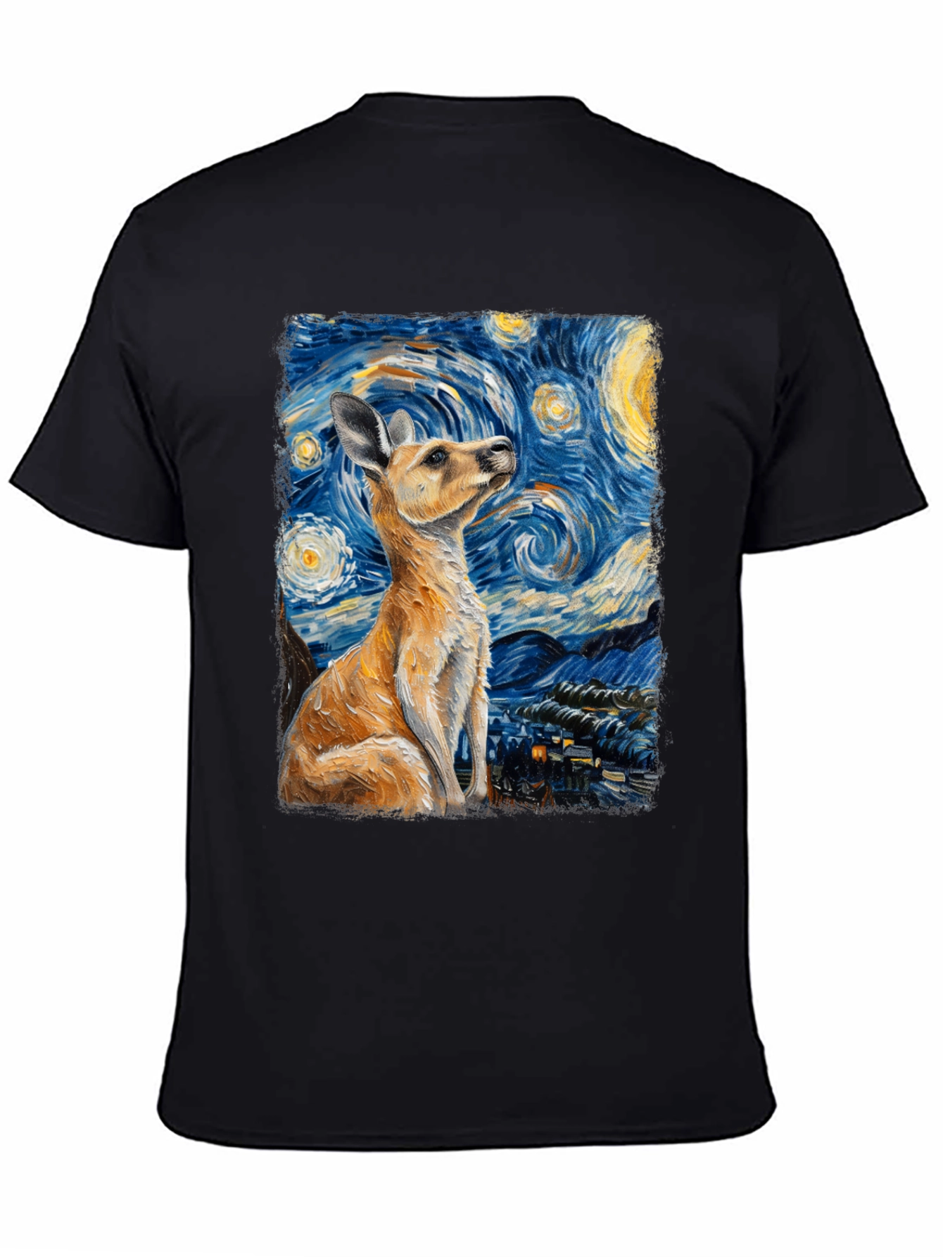 Kangaroo Van Gogh Starry Night T-Shirt
