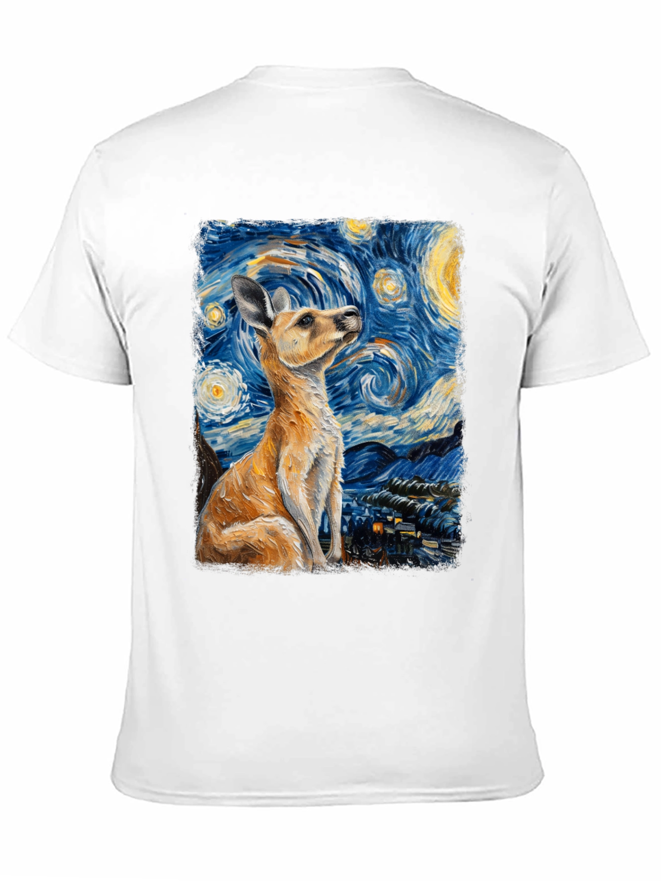 Kangaroo Van Gogh Starry Night T-Shirt