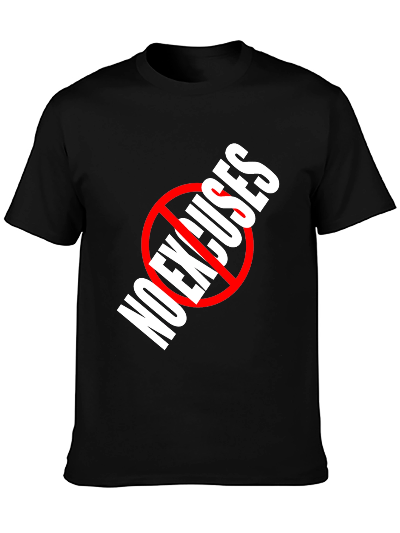No Excuses Graphic Tee - Black Cotton T-Shirt
