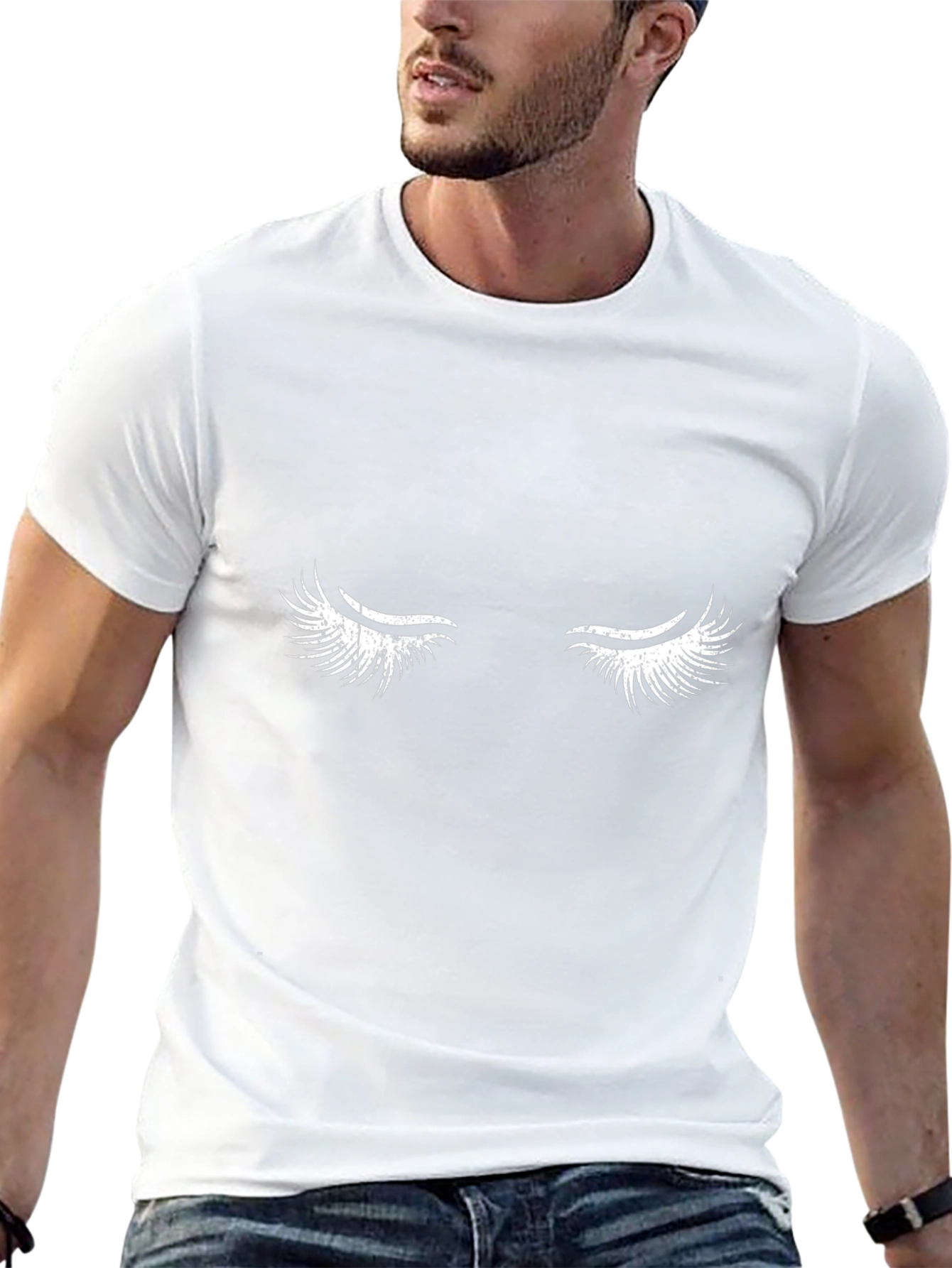 Eyelash Graphic T-Shirt - Black Cotton Tee