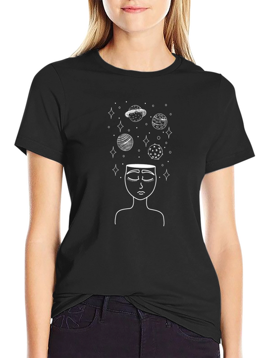 Space Mind T-Shirt - Black Graphic Tee