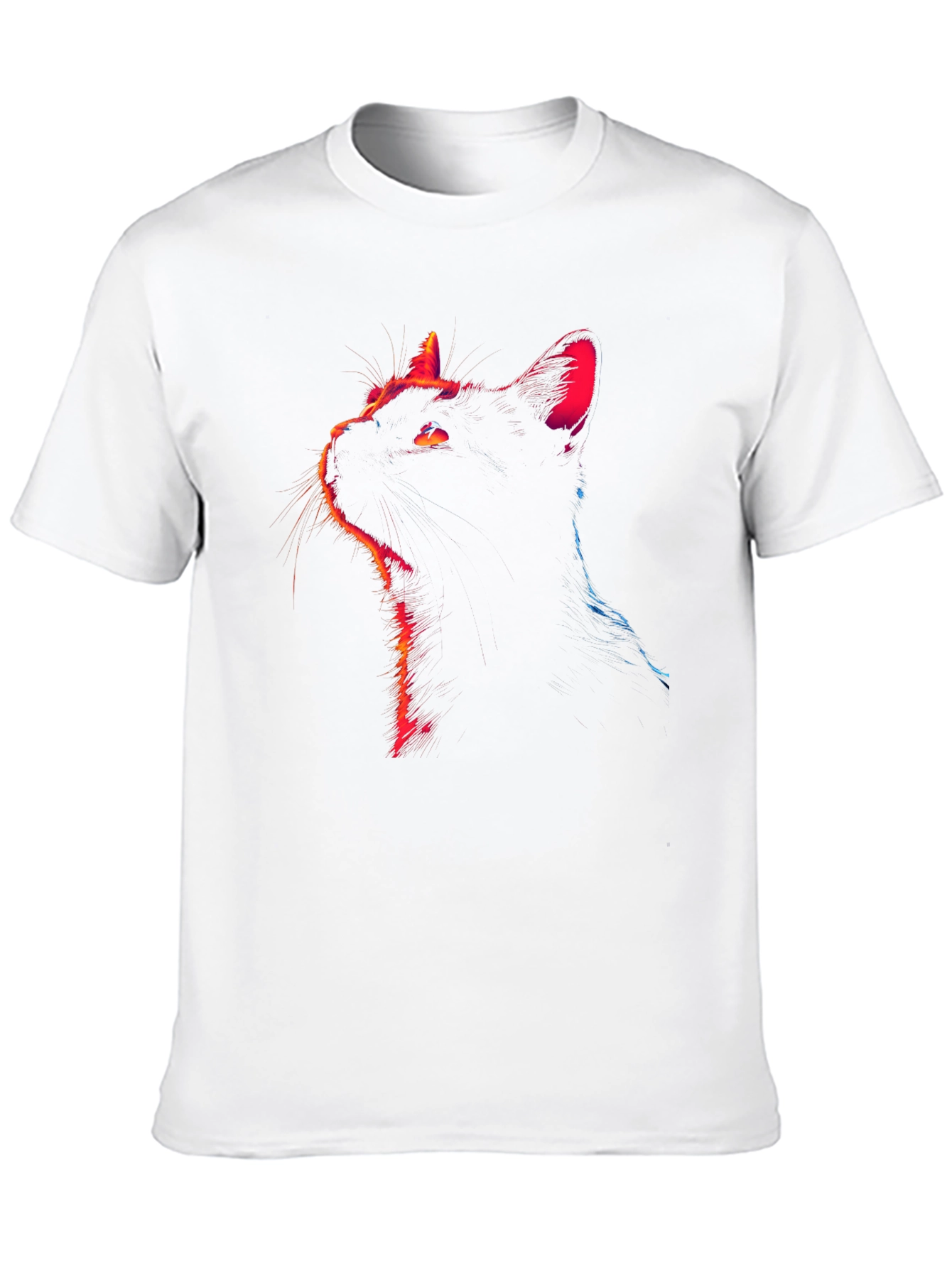 Neon Cat Graphic Tee - Stylish Black T-Shirt