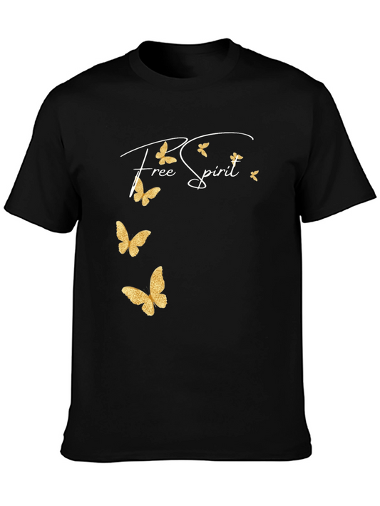 Free Spirit Butterfly Graphic Tee - Black