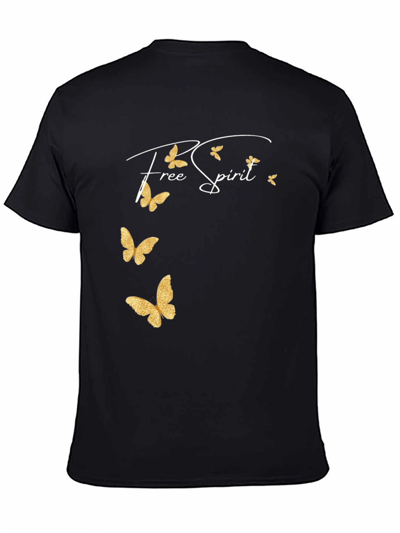 Free Spirit Butterfly Graphic Tee - Black