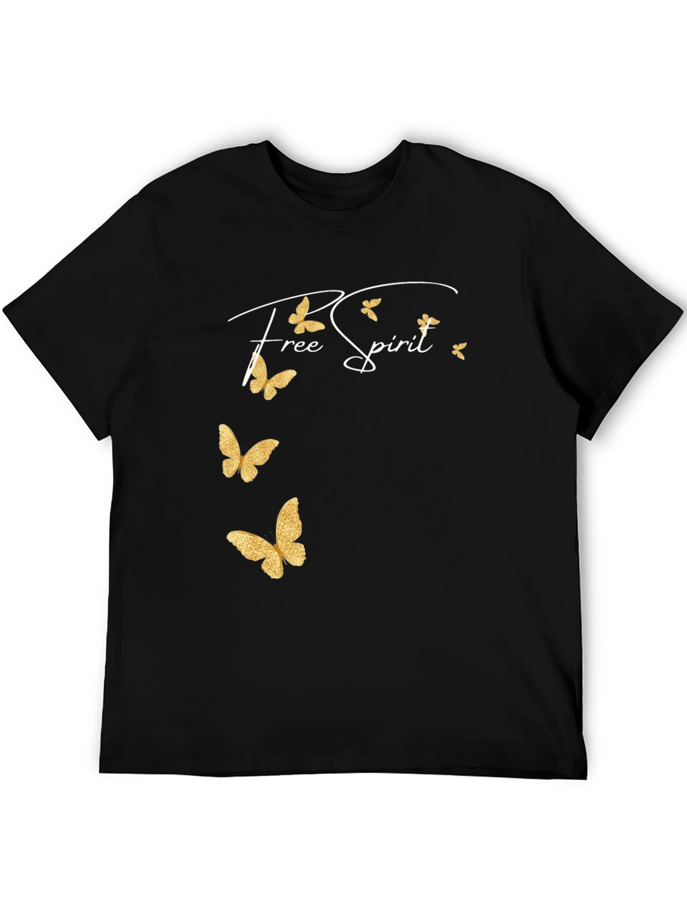 Free Spirit Butterfly Graphic Tee - Black