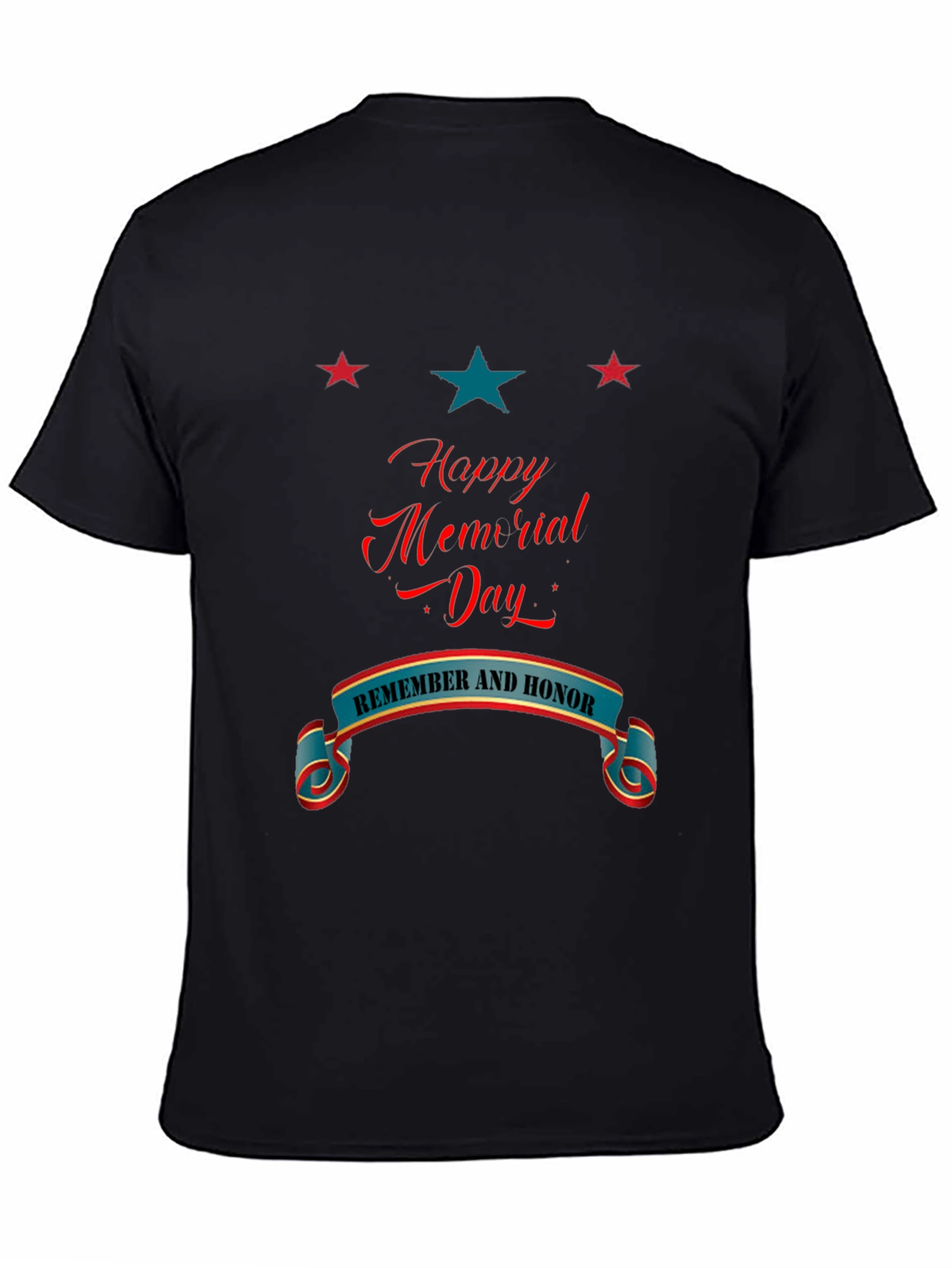 Happy Memorial Day Black T-Shirt