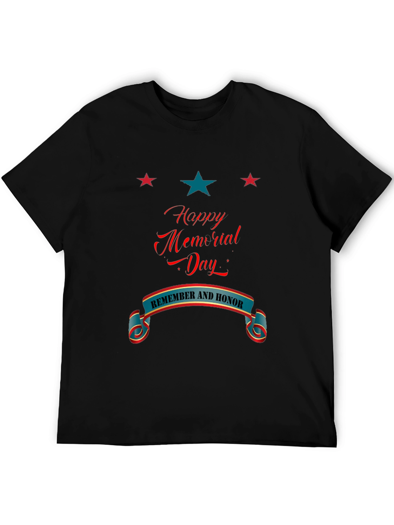 Happy Memorial Day Black T-Shirt