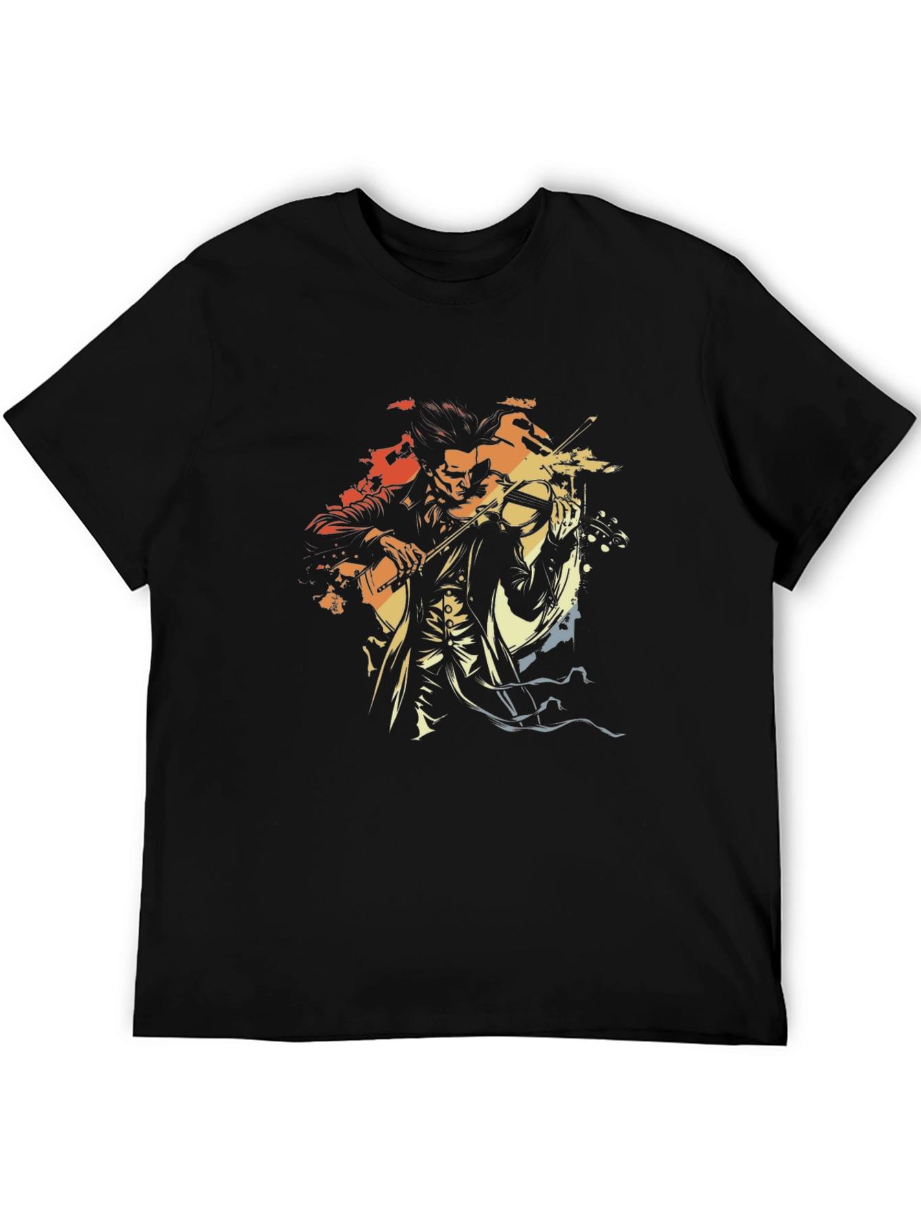 Violinist Graphic Tee - Retro Style Music Shirt