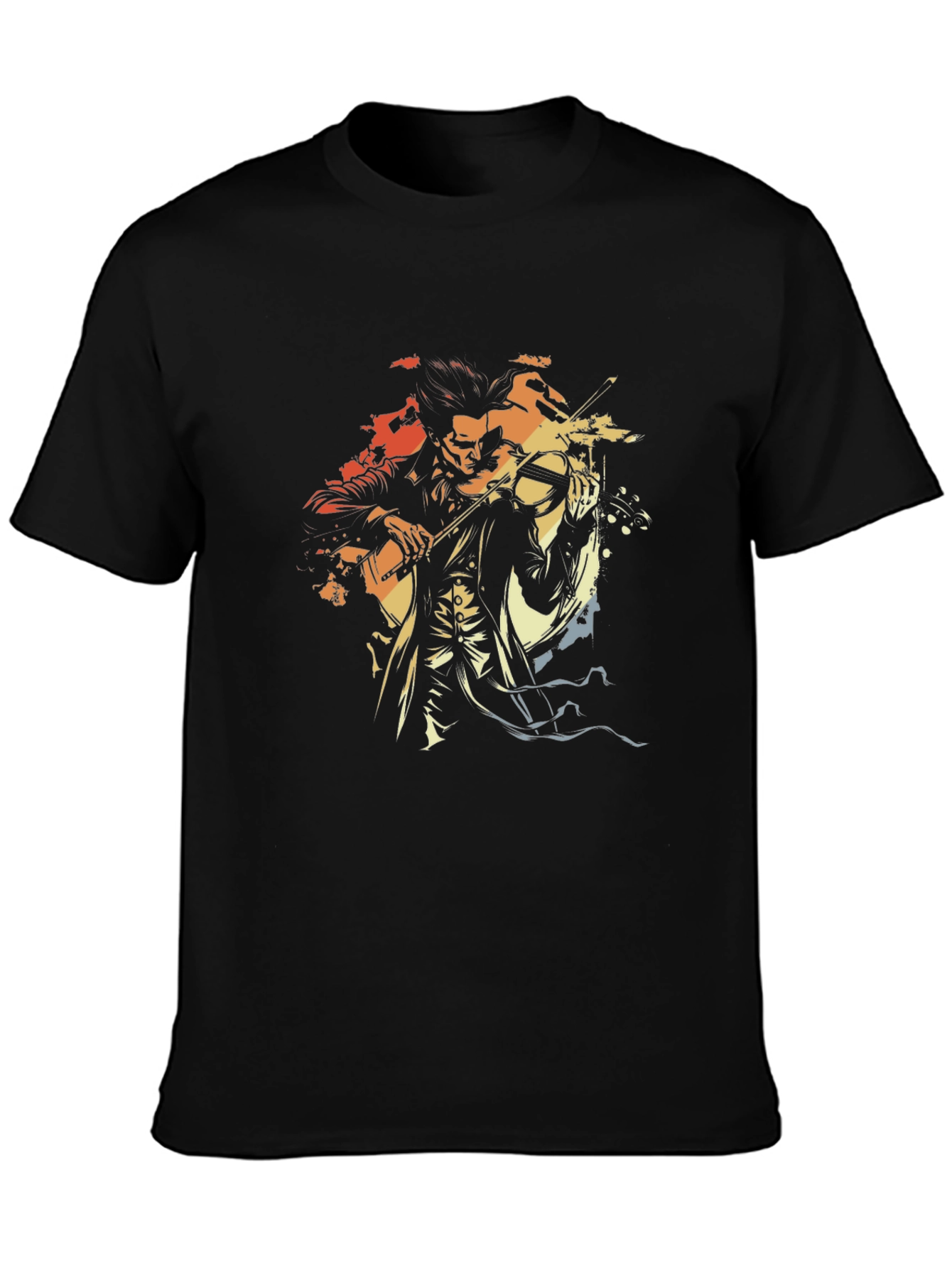 Violinist Graphic Tee - Retro Style Music Shirt