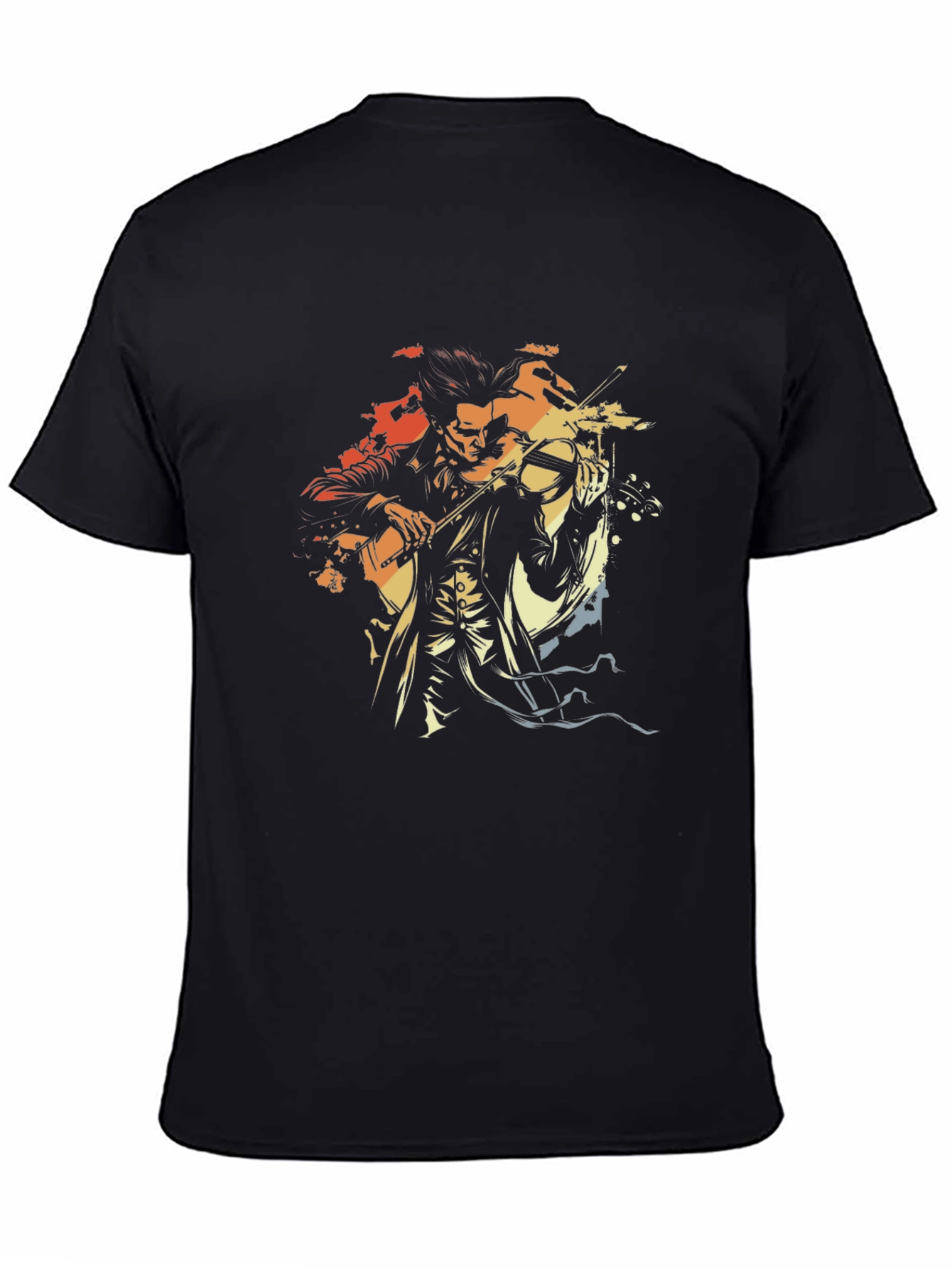 Violinist Graphic Tee - Retro Style Music Shirt