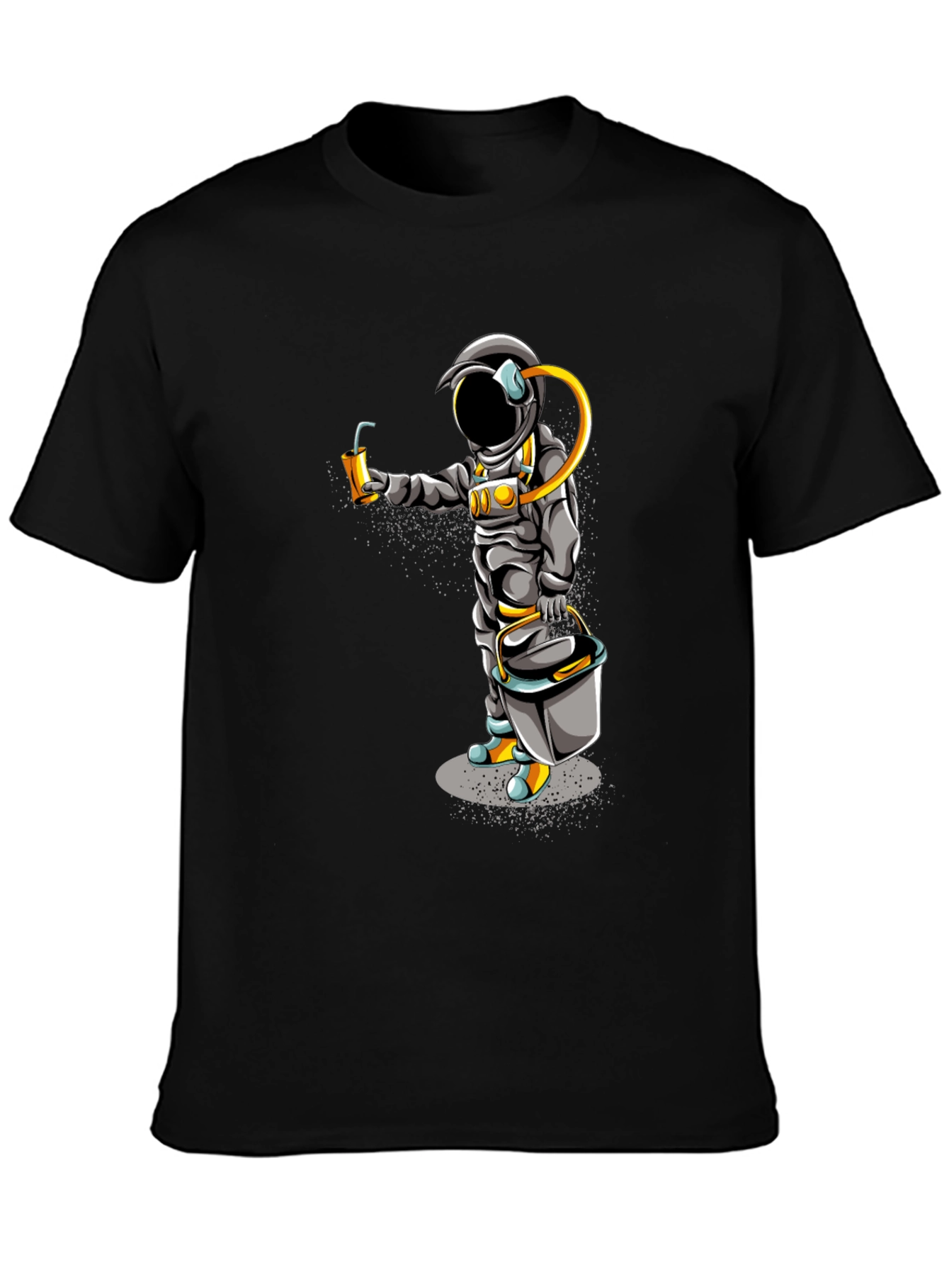 Astronaut Graphic T-Shirt - Black Crew Neck Tee