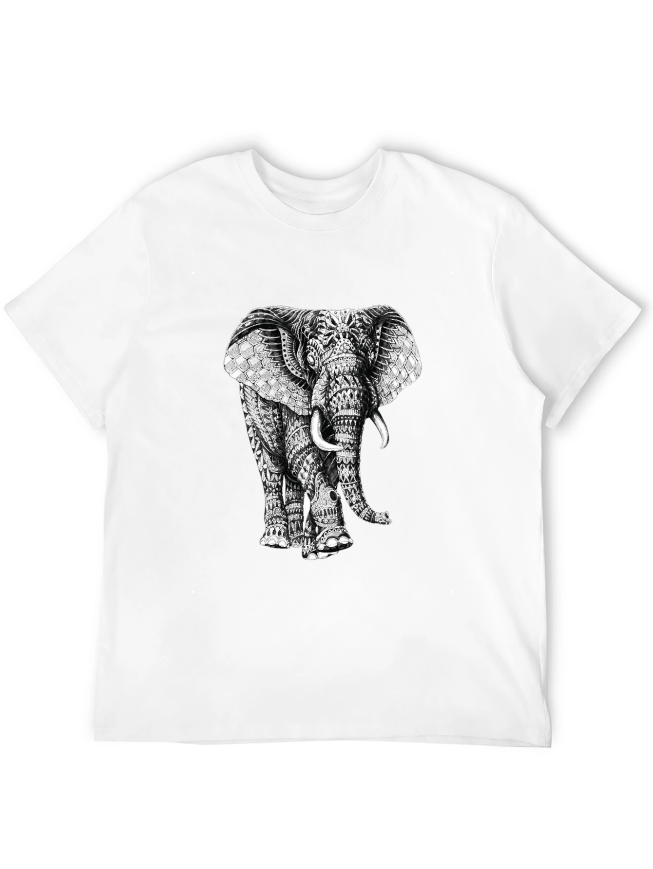 Elephant Graphic Print T-Shirt - Stylish Black Tee