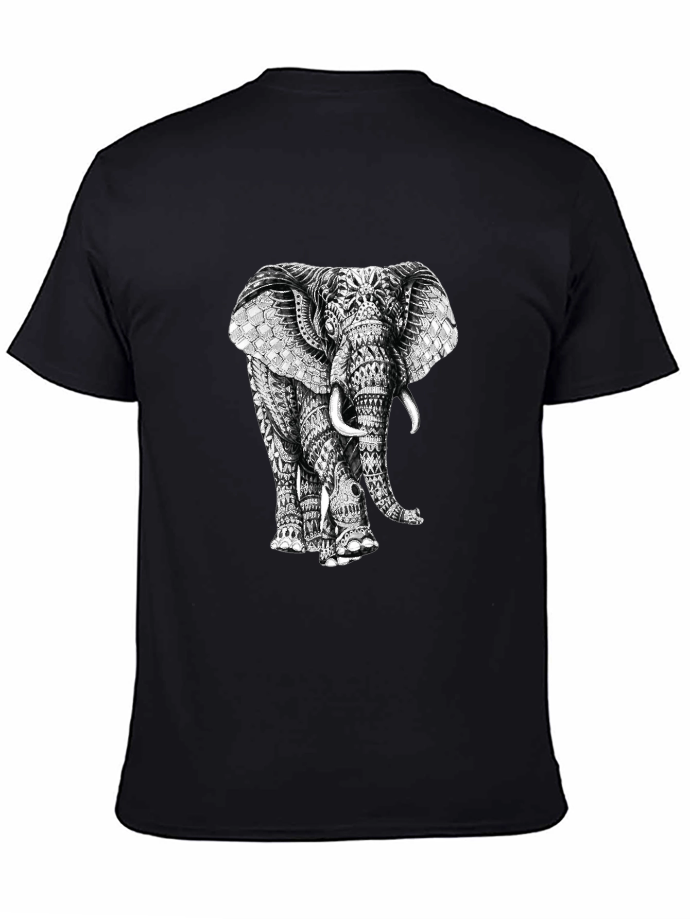 Elephant Graphic Print T-Shirt - Stylish Black Tee