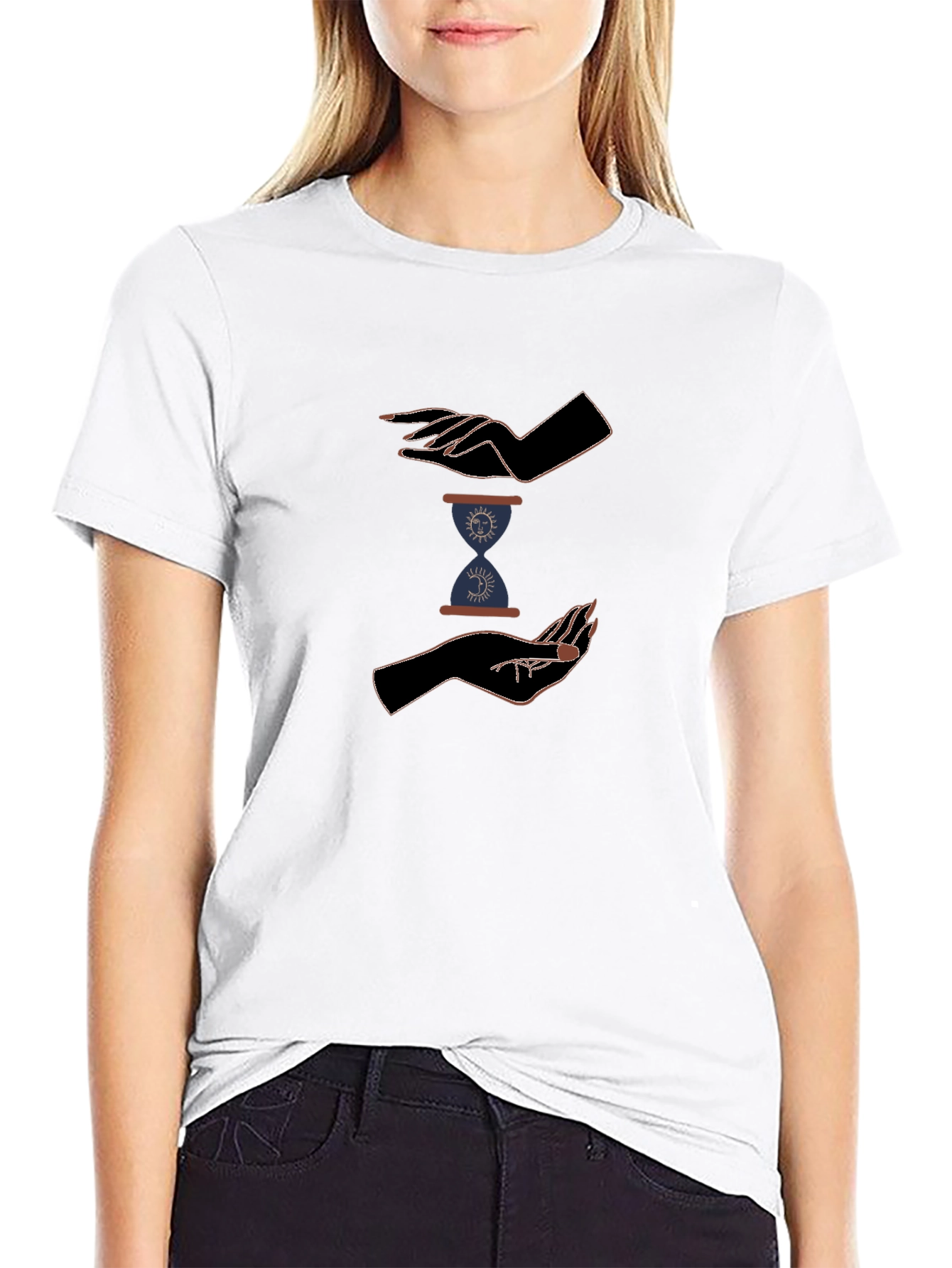 Hourglass Hands Graphic Tee - Unisex Black T-Shirt