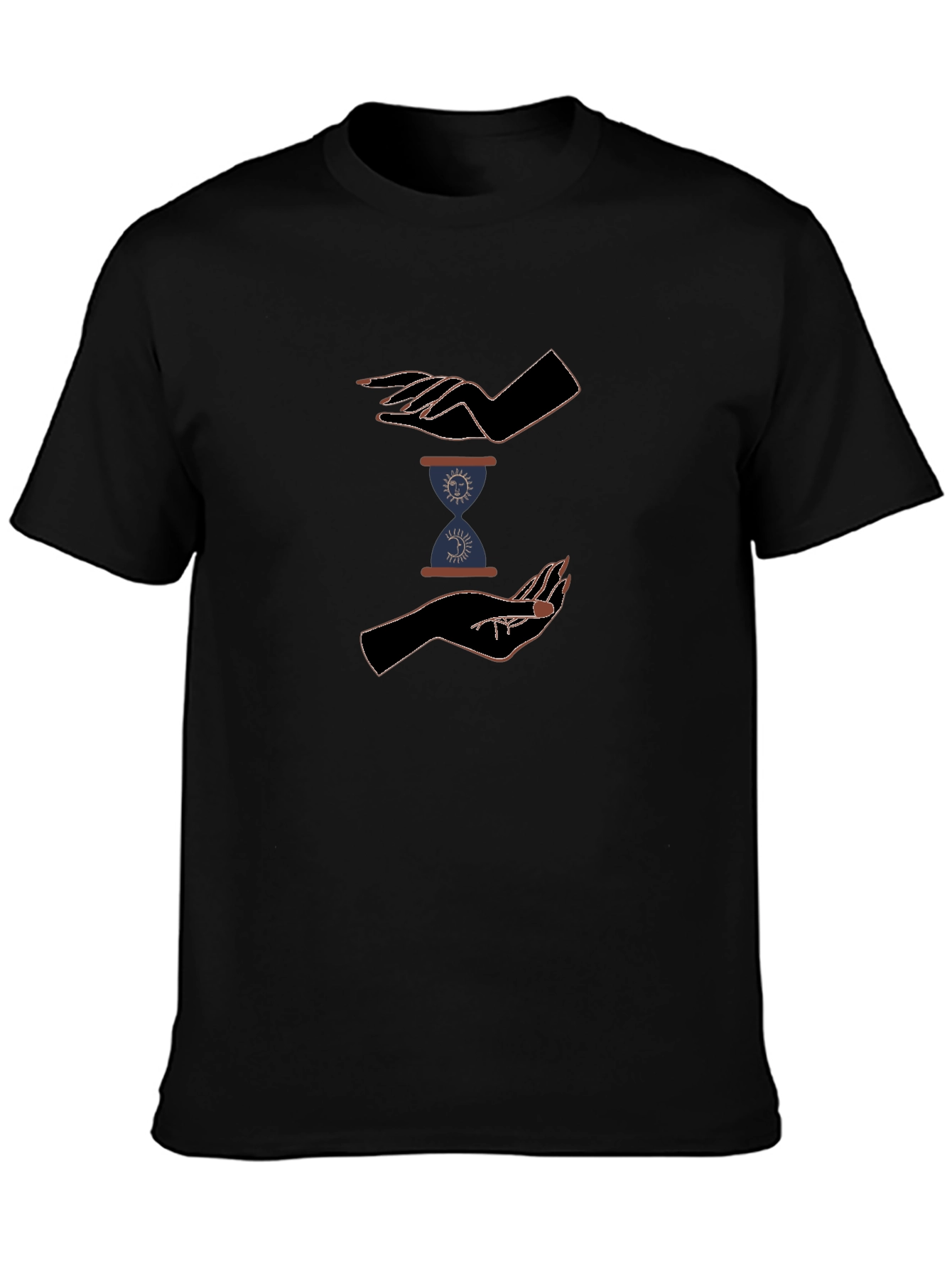 Hourglass Hands Graphic Tee - Unisex Black T-Shirt