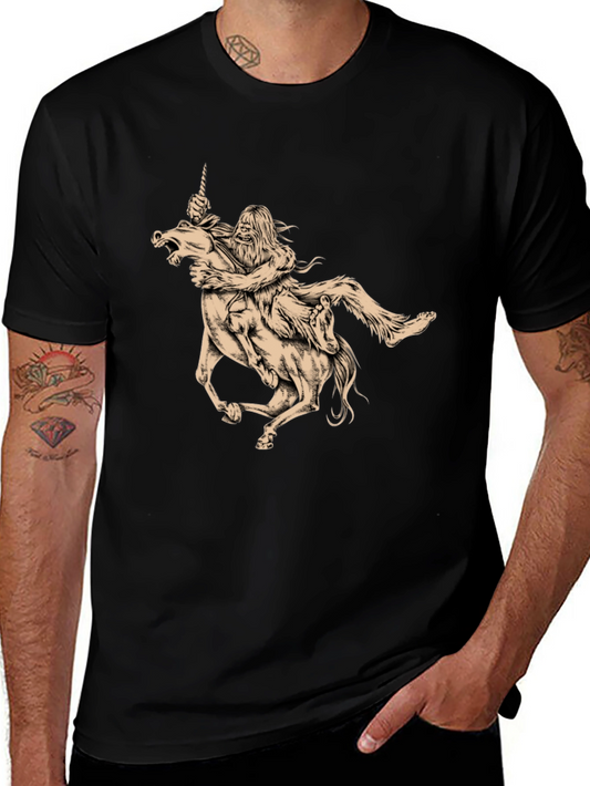 Bigfoot Riding a Unicorn Graphic Tee