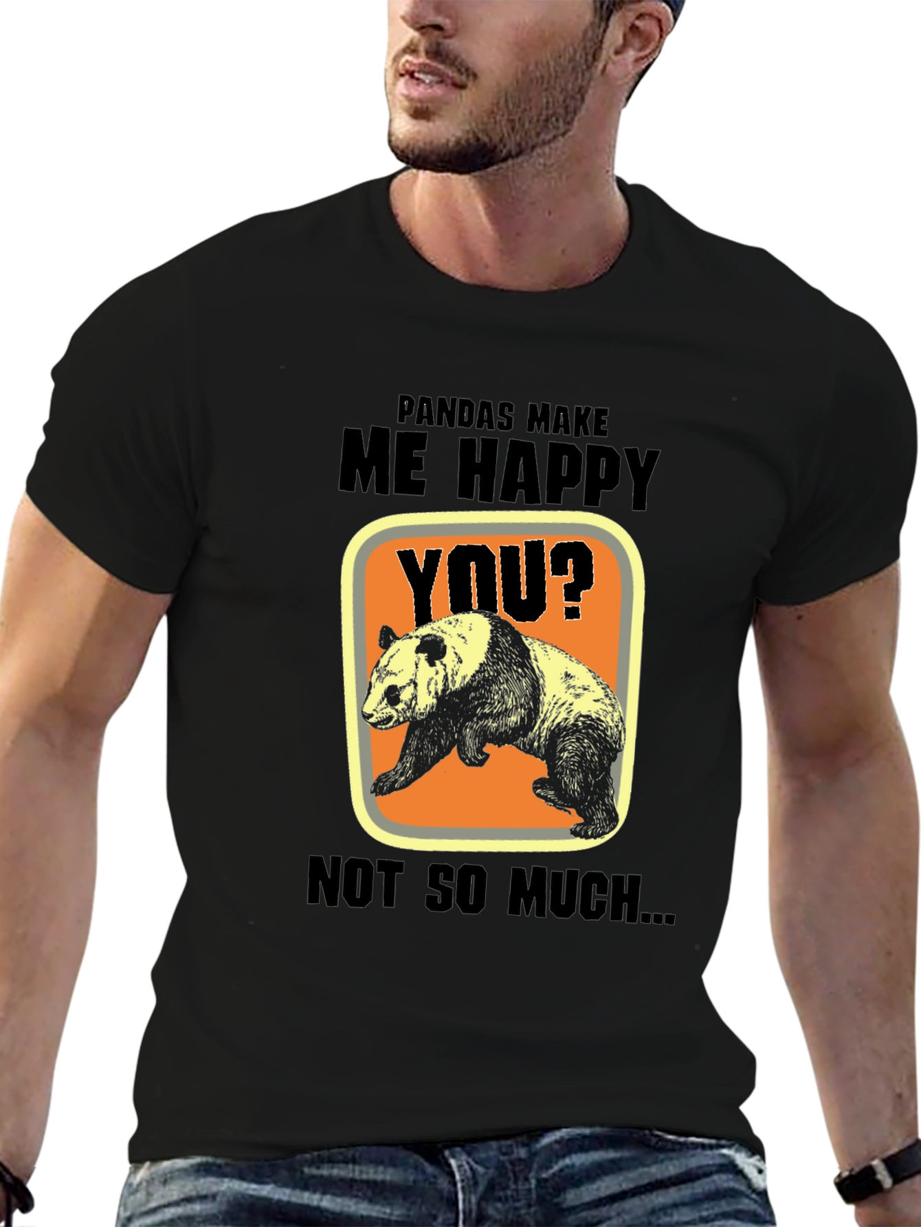 Panda Make Me Happy Graphic T-Shirt