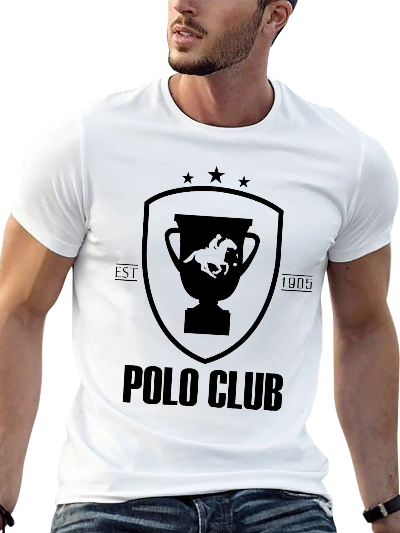 Polo Club Black Graphic Tee - Mens Classic Fit