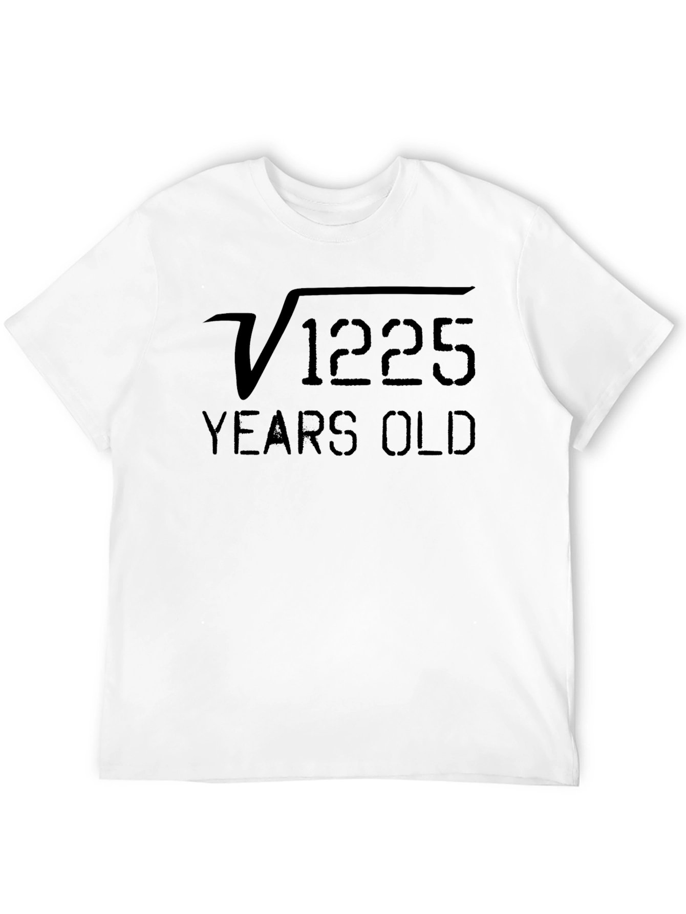 Square Root 1225 Years Old Black Tee