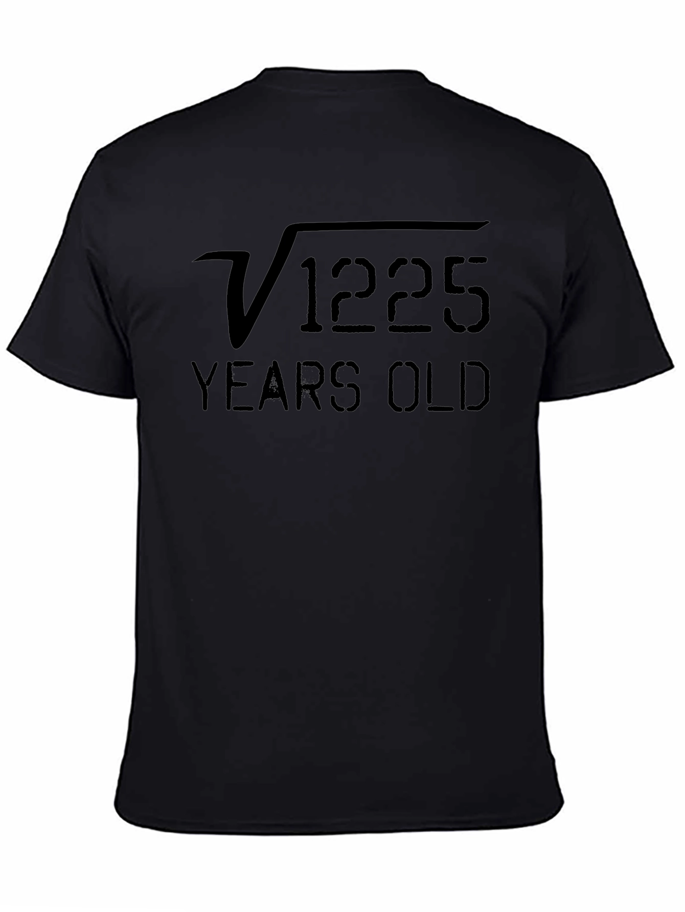Square Root 1225 Years Old Black Tee