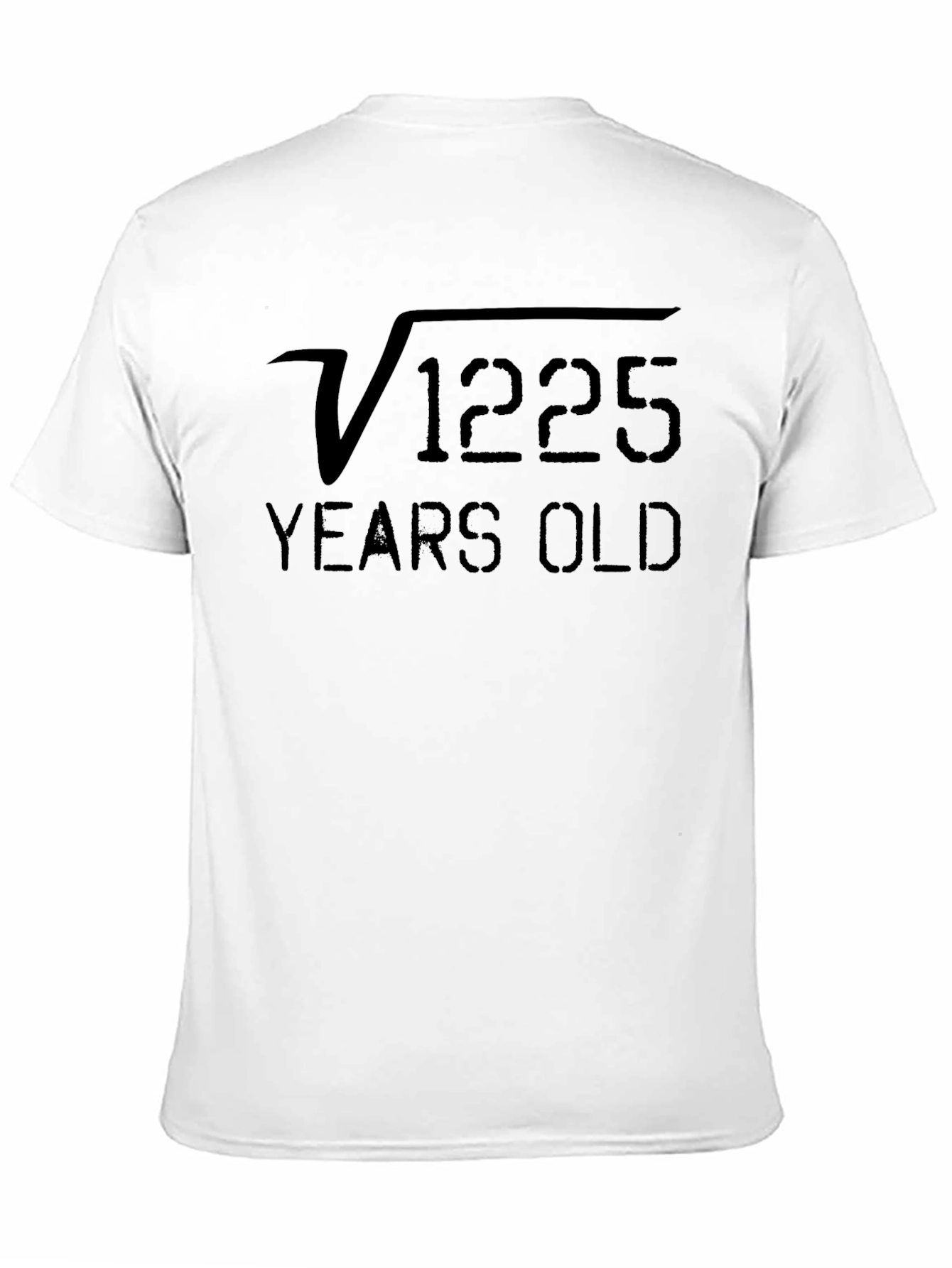 Square Root 1225 Years Old Black Tee