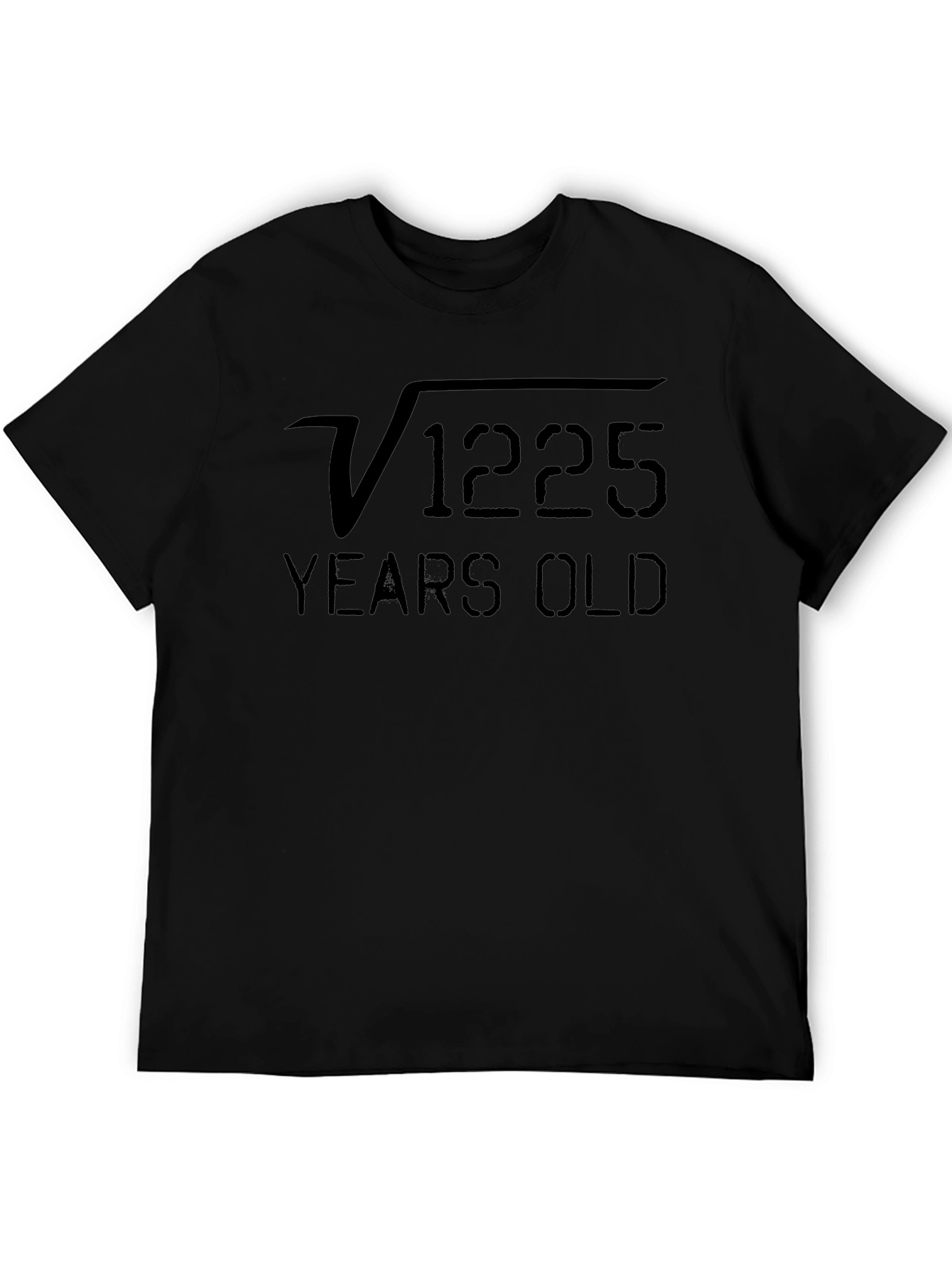 Square Root 1225 Years Old Black Tee