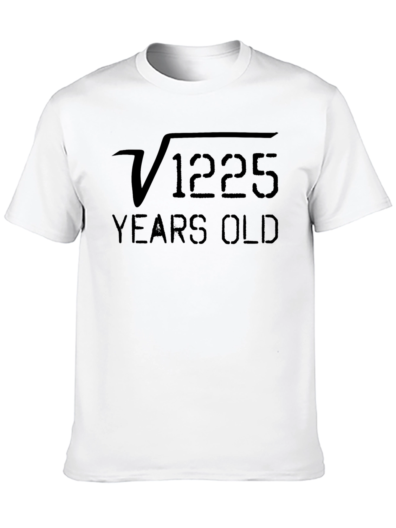 Square Root 1225 Years Old Black Tee
