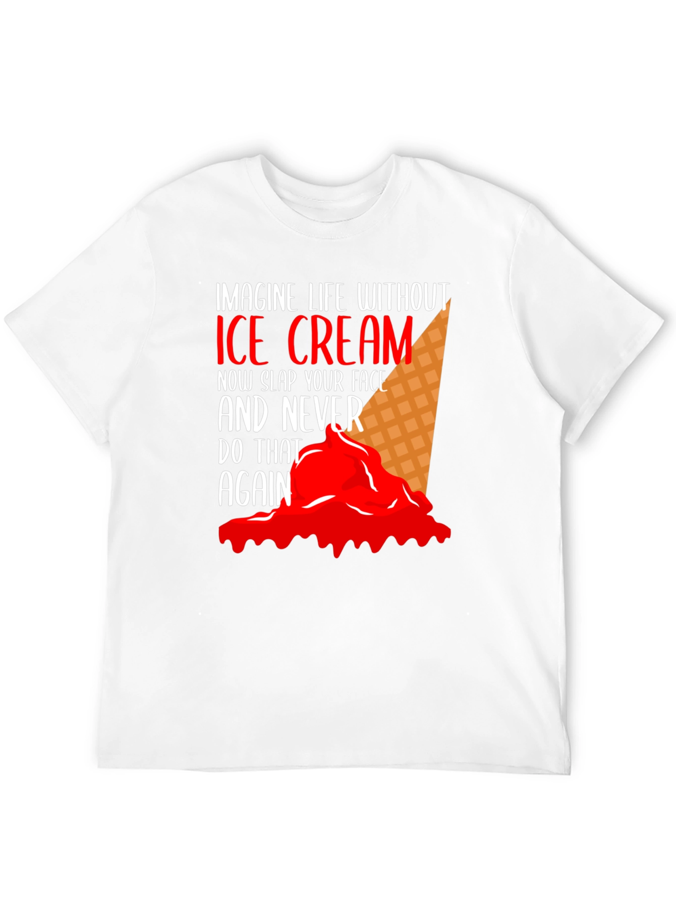Imagine Life Without Ice Cream Black T-Shirt
