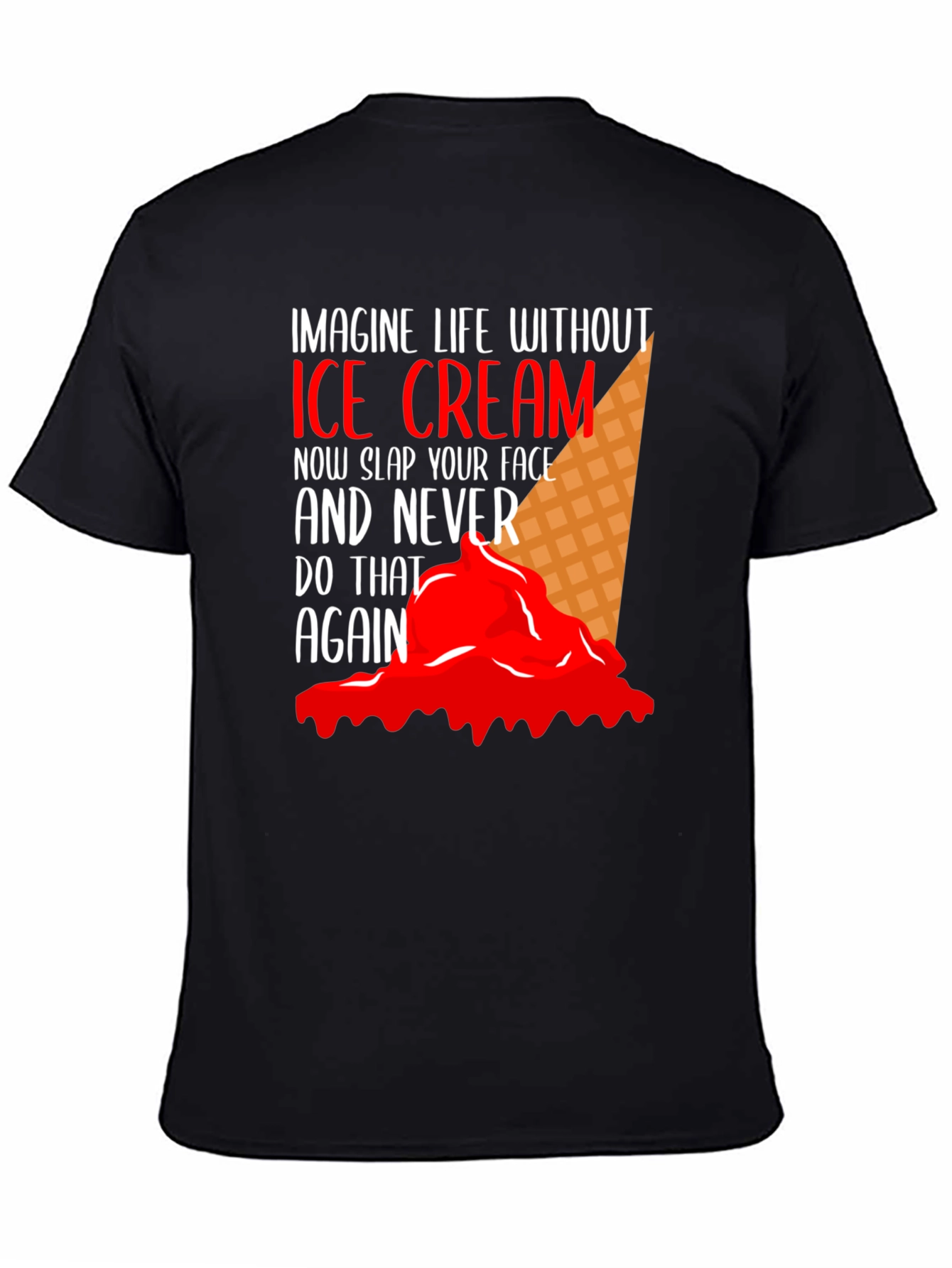 Imagine Life Without Ice Cream Black T-Shirt