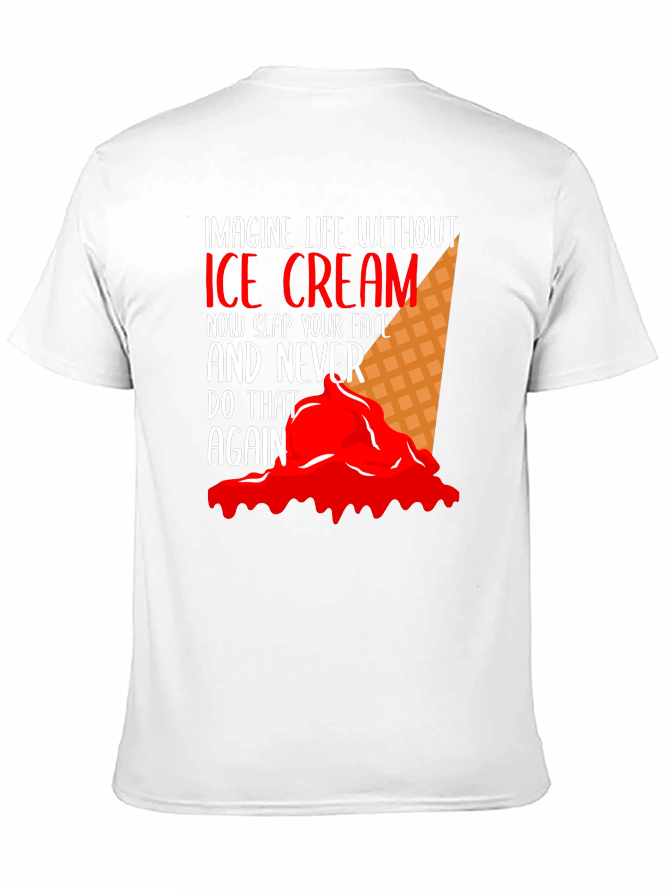 Imagine Life Without Ice Cream Black T-Shirt